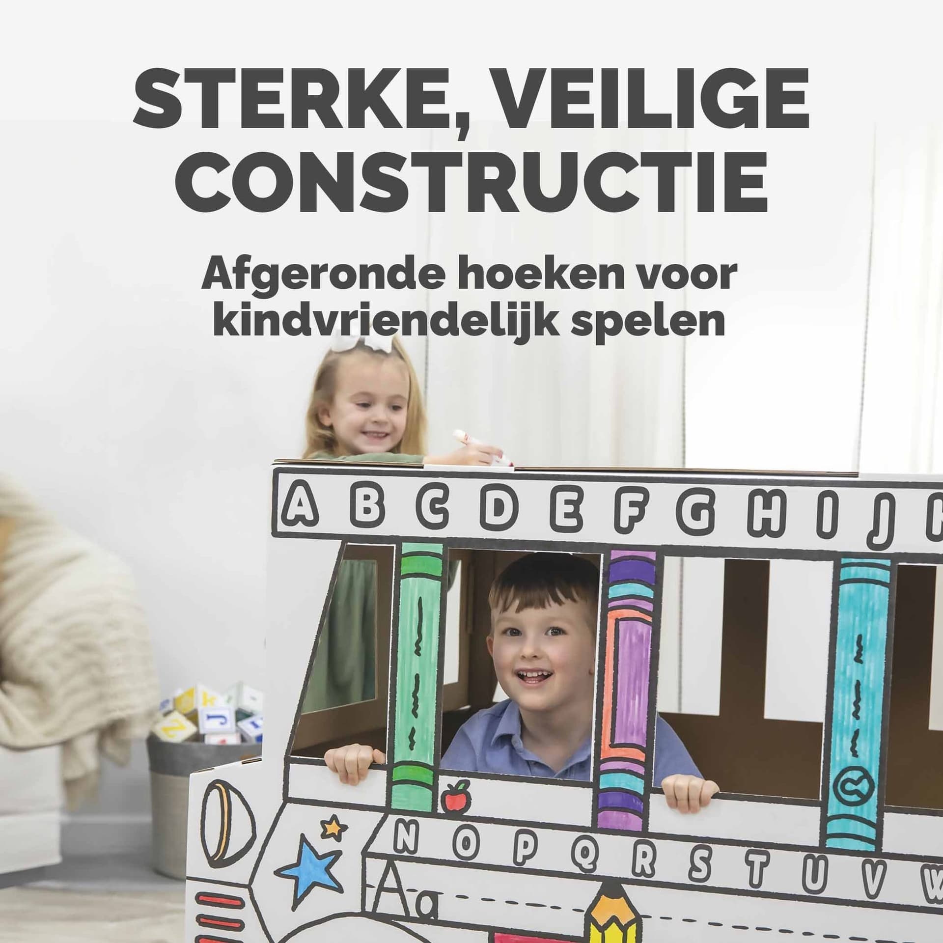 Kartonnen Speelbus Bankers Box Play inkleurbaar 6