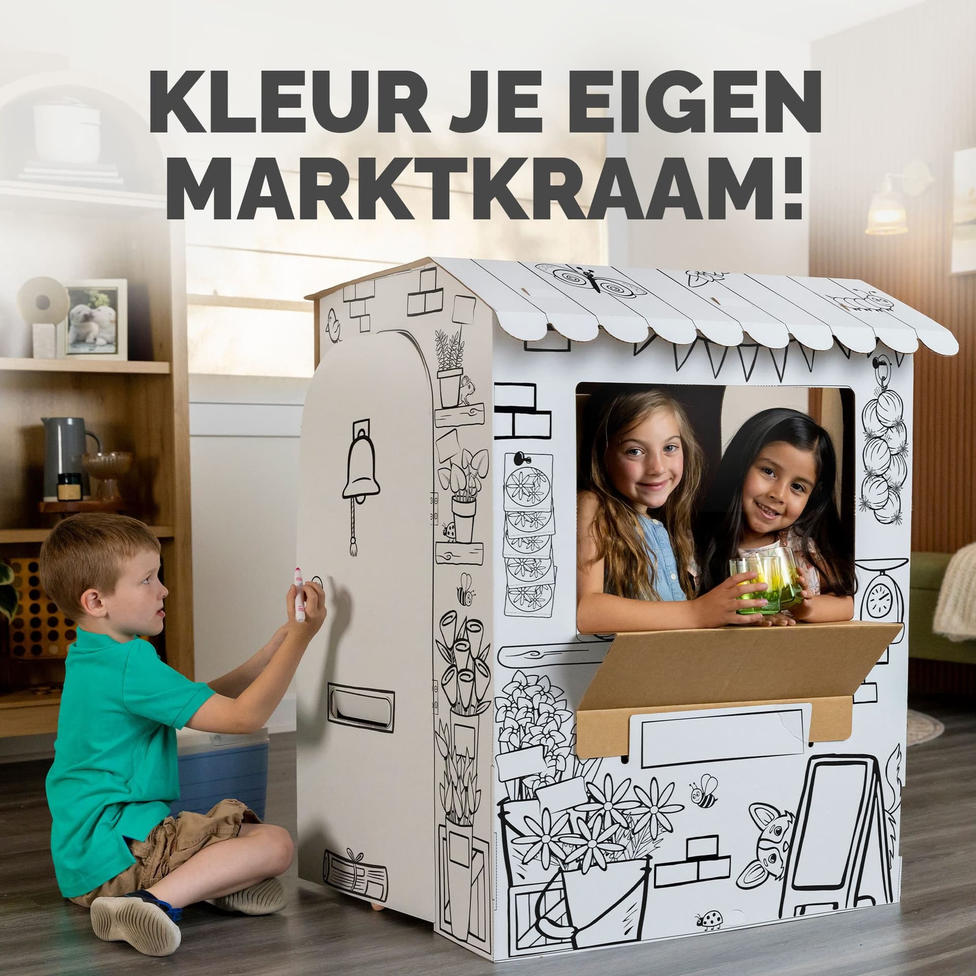 Kartonnen Marktkraam XL Bankers Box Play inkleurbaar 4