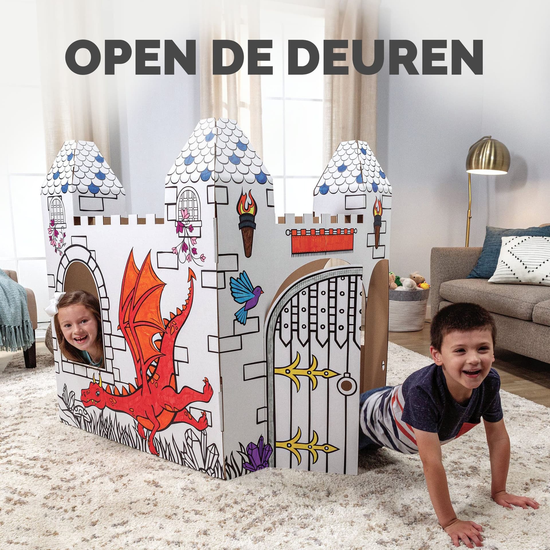 Kartonnen Kasteel XL Bankers Box Play inkleurbaar 6