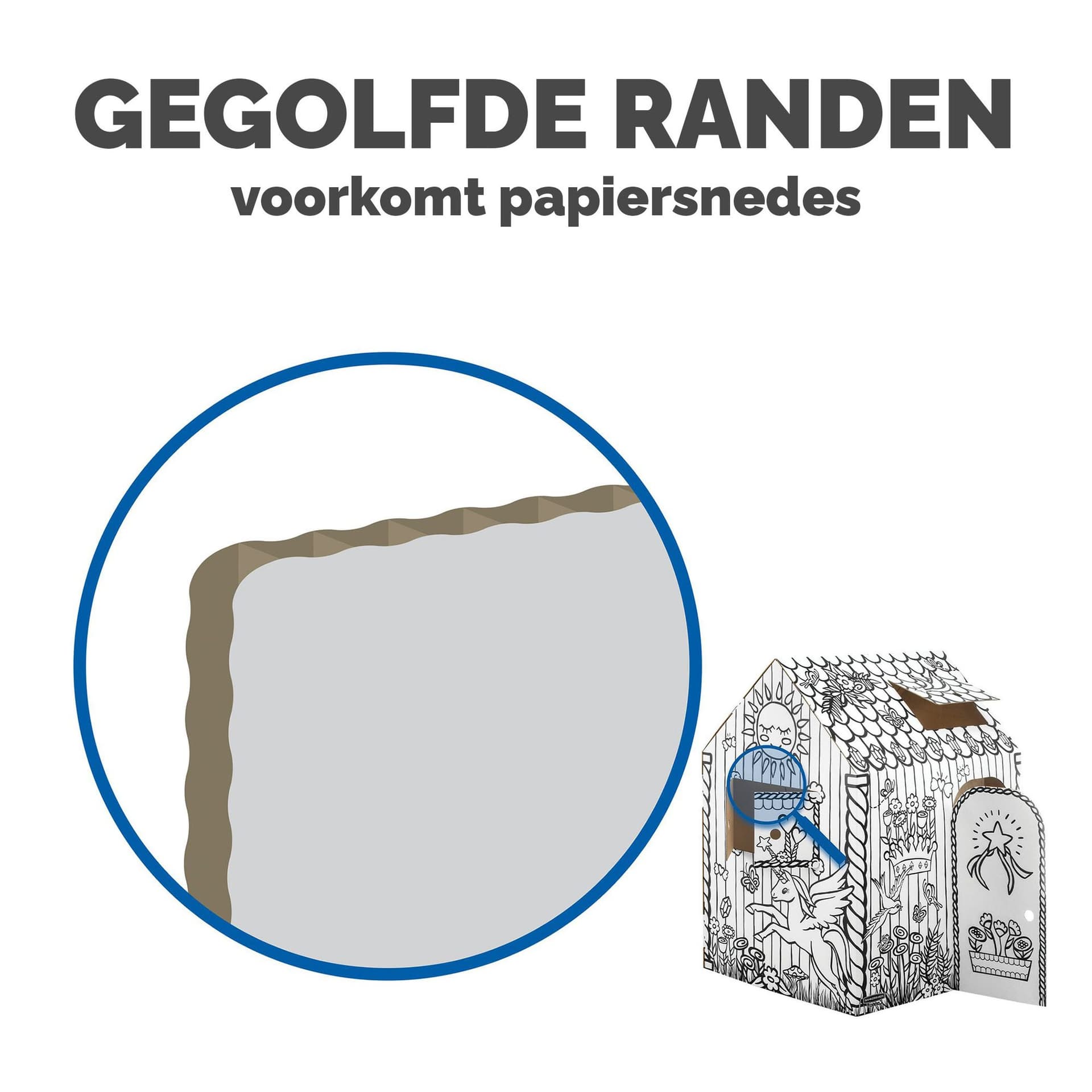 Kartonnen speelhuis XL Eenhoorn Bankers Box Play inkleurbaar 3