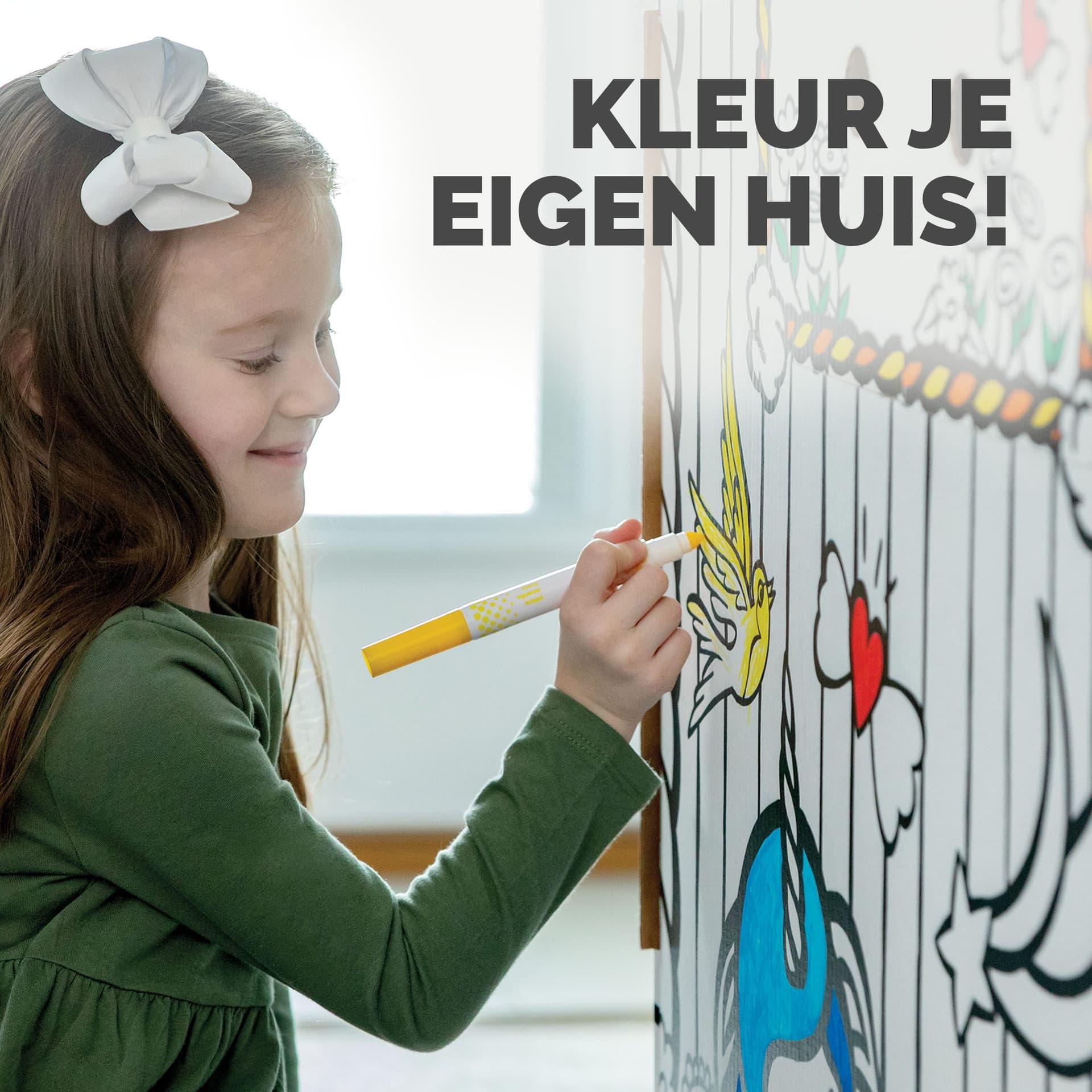 Kartonnen speelhuis XL Eenhoorn Bankers Box Play inkleurbaar 4