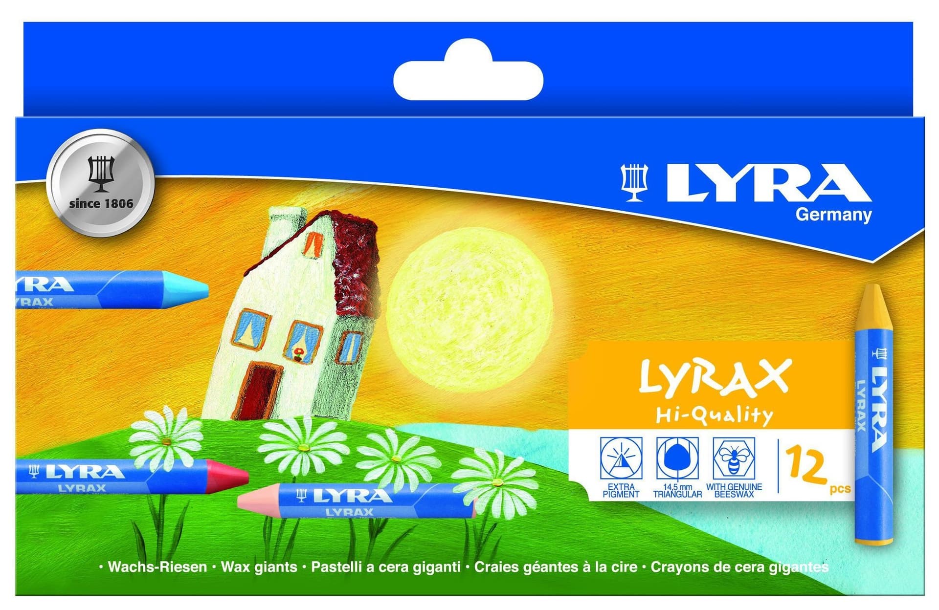Waskrijt LYRA Lyrax Wax Giants set à 12 kleuren
