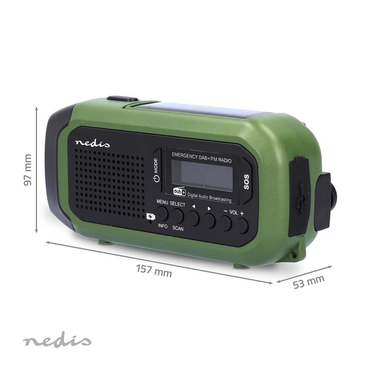 Noodradio Nedis DAB+ FM zonnepaneel 4