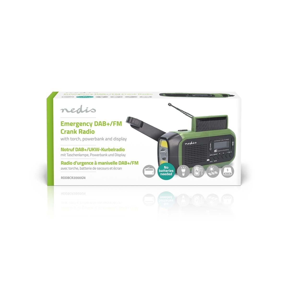 Noodradio Nedis DAB+ FM zonnepaneel 8