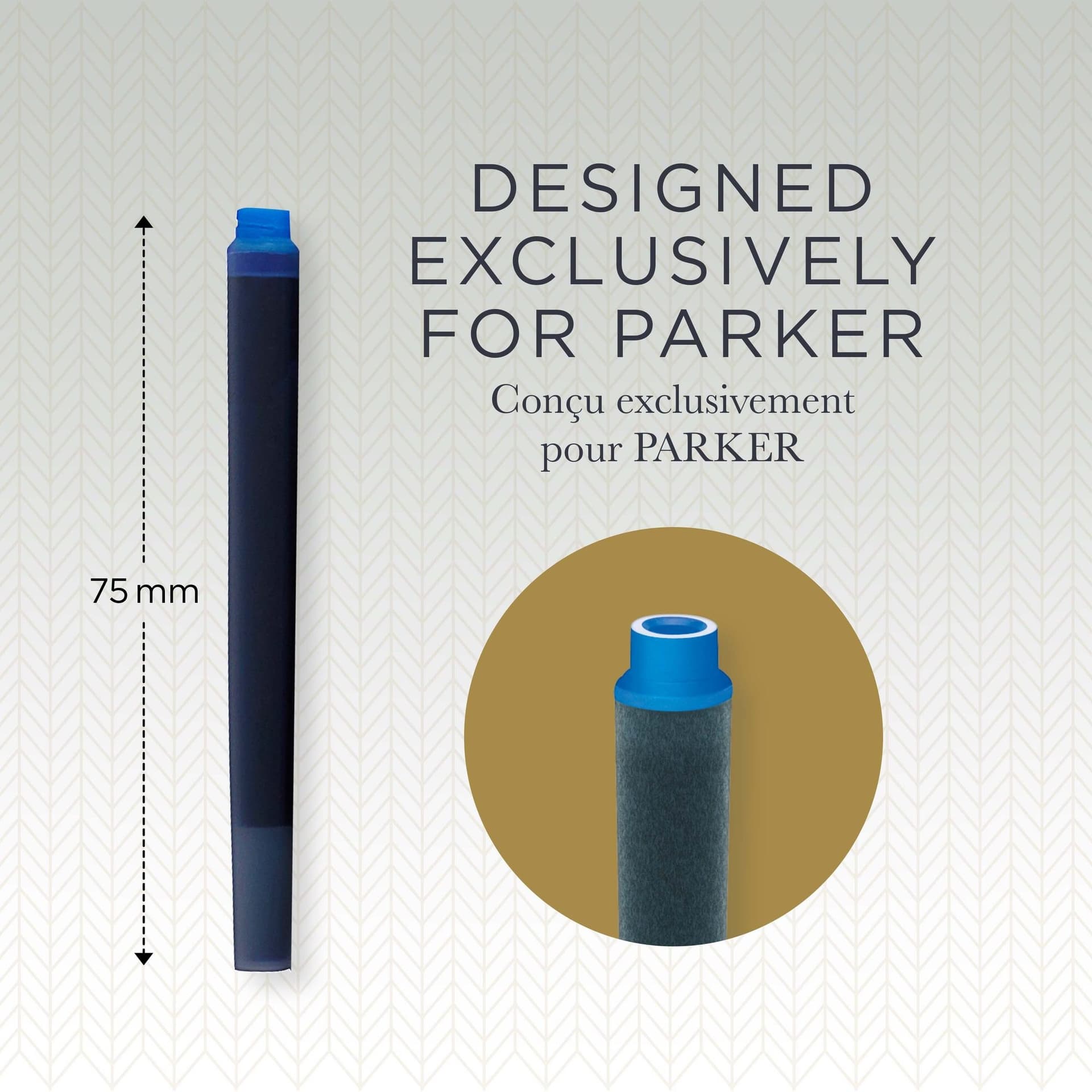 Inktpatroon Parker Quink uitwasbaar blauw blister à 5 stuks 3