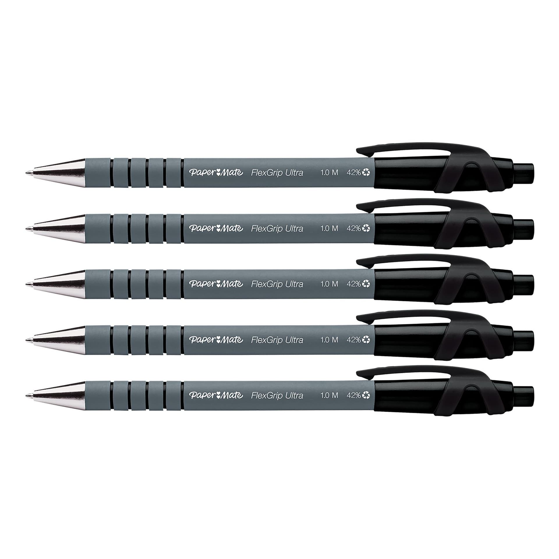 Balpen Paper Mate Flexgrip Ultra medium zwart blister à 5 stuks 2