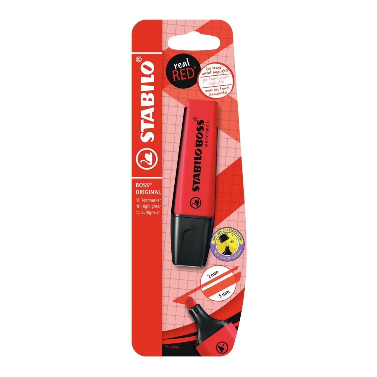 Markeerstift STABILO Boss 70/48 echt rood blister à 1 stuk