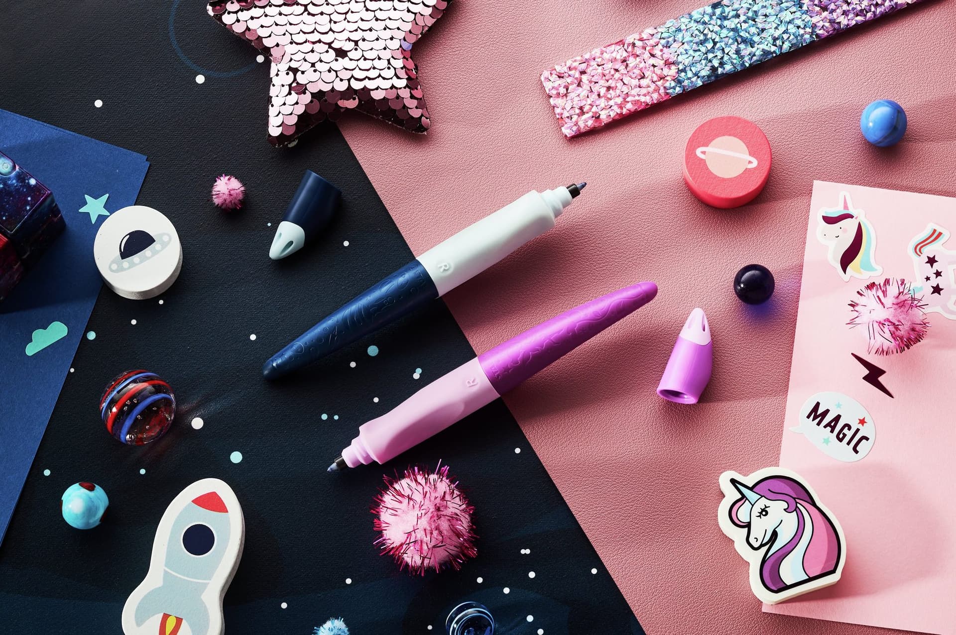 Rollerpen STABILO Easyoriginal linkshandig 3D DreamWorld medium roze 5