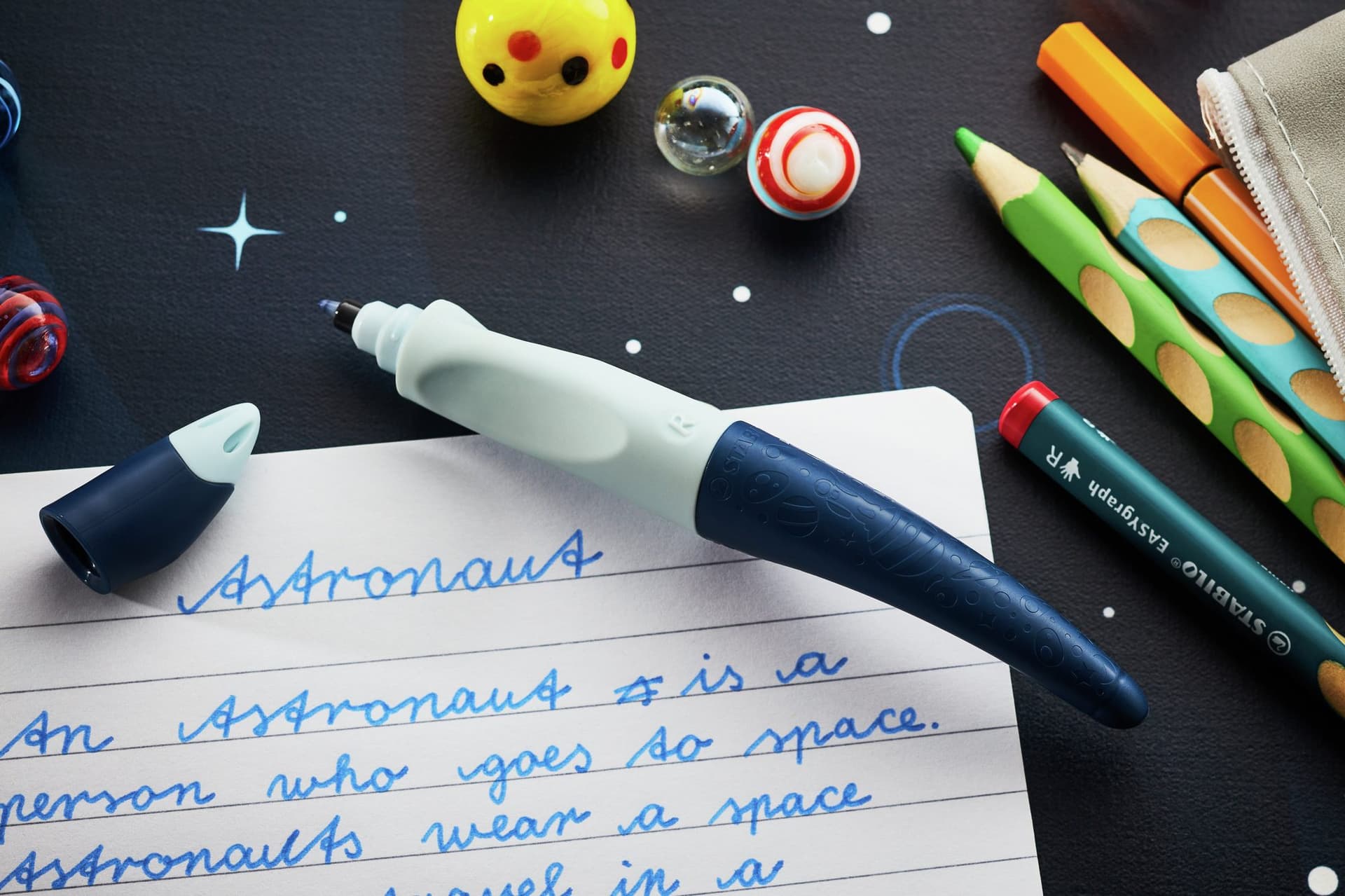 Rollerpen STABILO Easyoriginal linkshandig 3D DreamWorld medium blauw 4