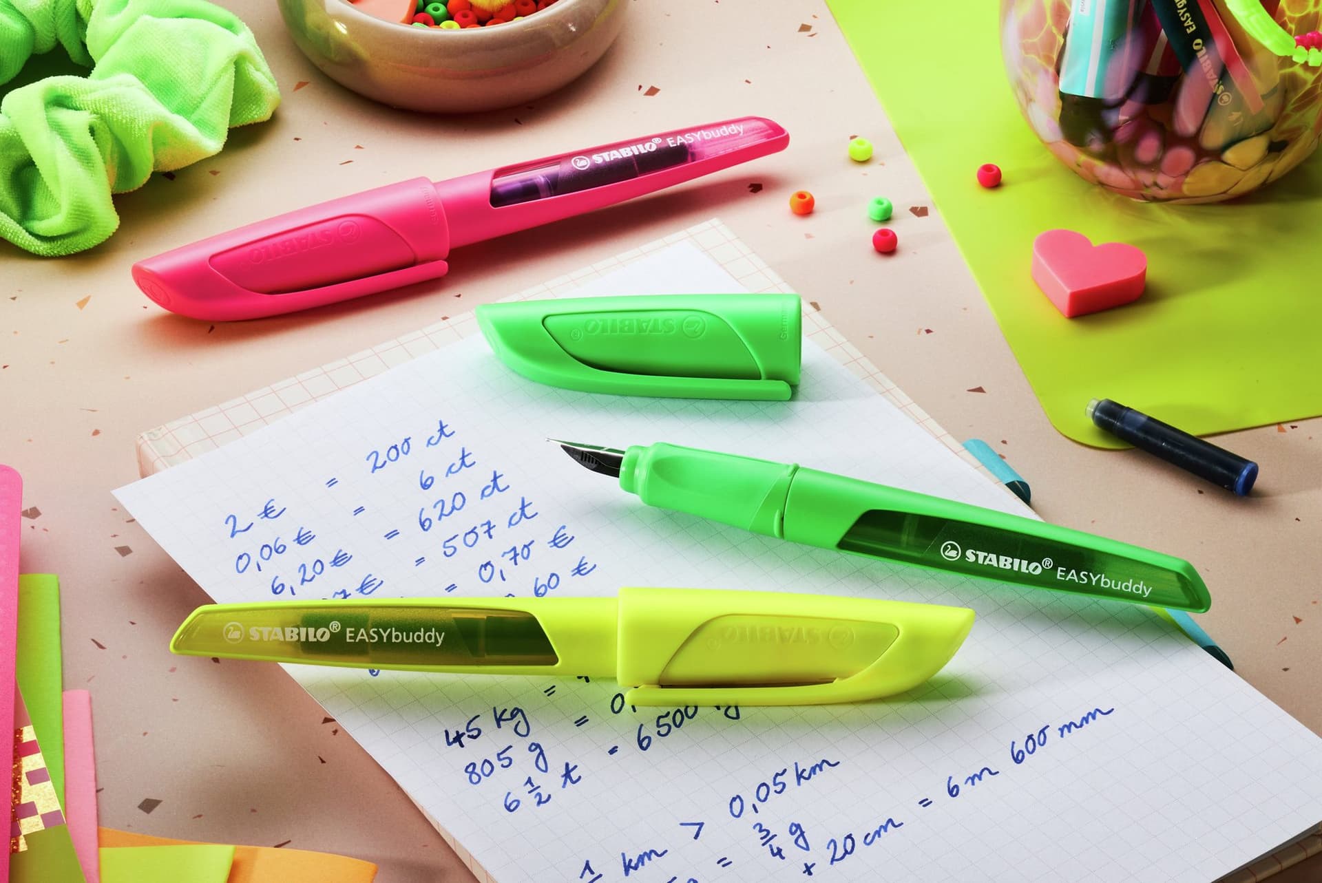 Vulpen STABILO Easybuddy medium neon roze blister à 1 stuk 6