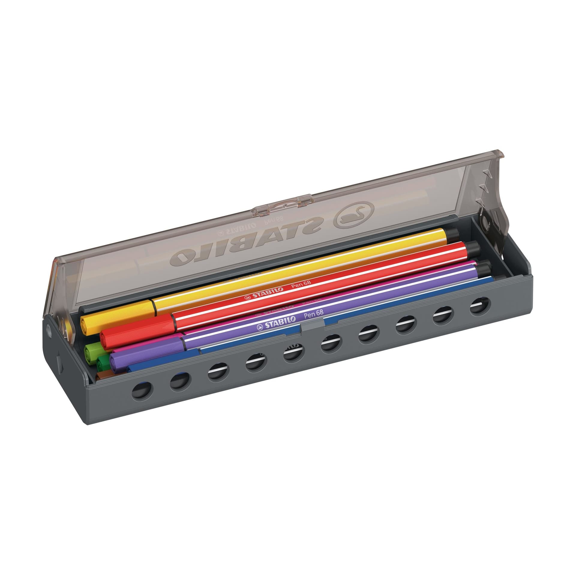 Viltstift STABILO Pen 68 medium clickset à 10 kleuren 3
