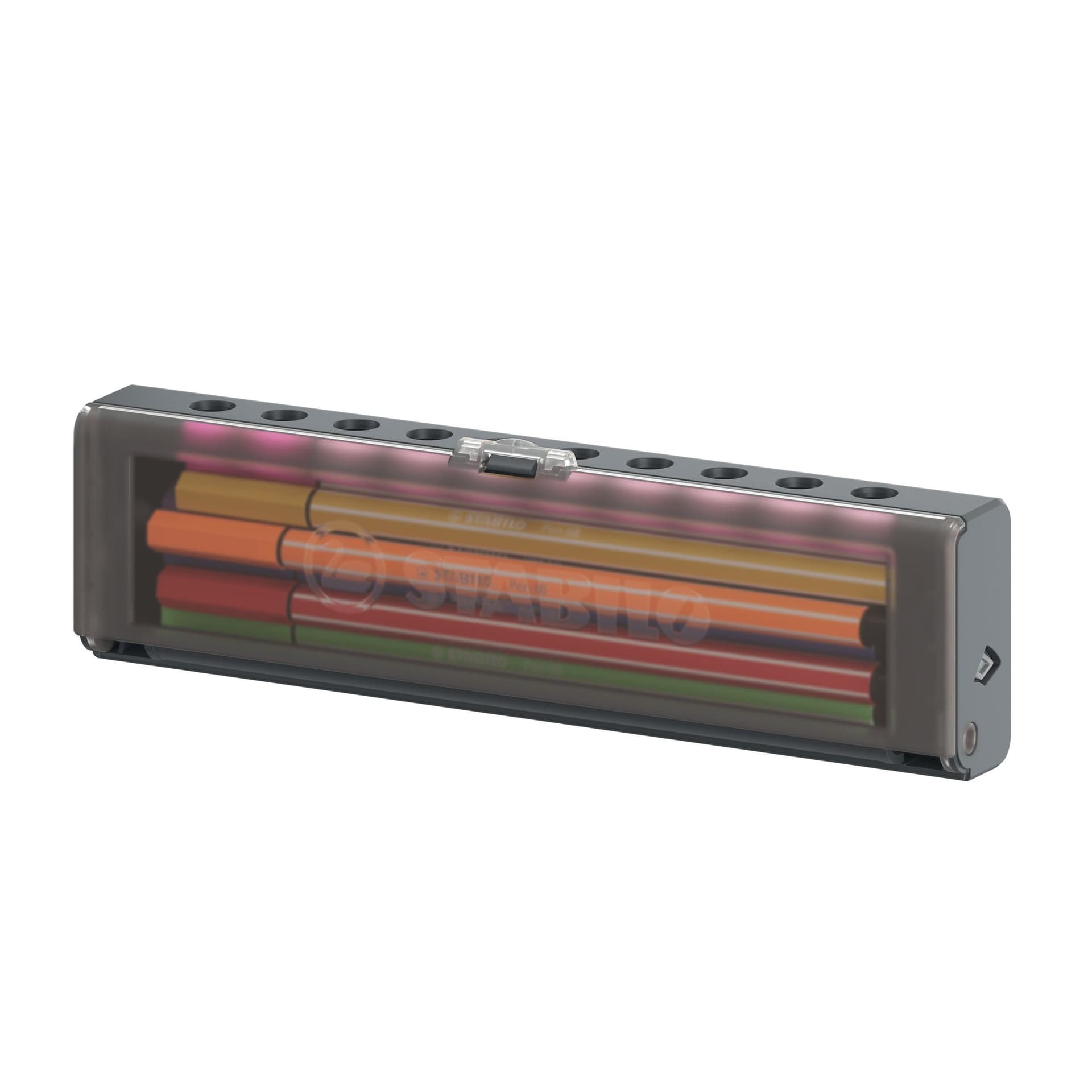 Viltstift STABILO Pen 68 medium clickset à 10 kleuren 5