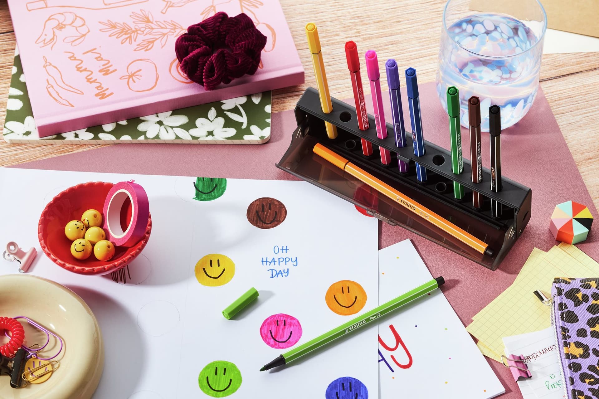Viltstift STABILO Pen 68 medium clickset à 10 kleuren 6