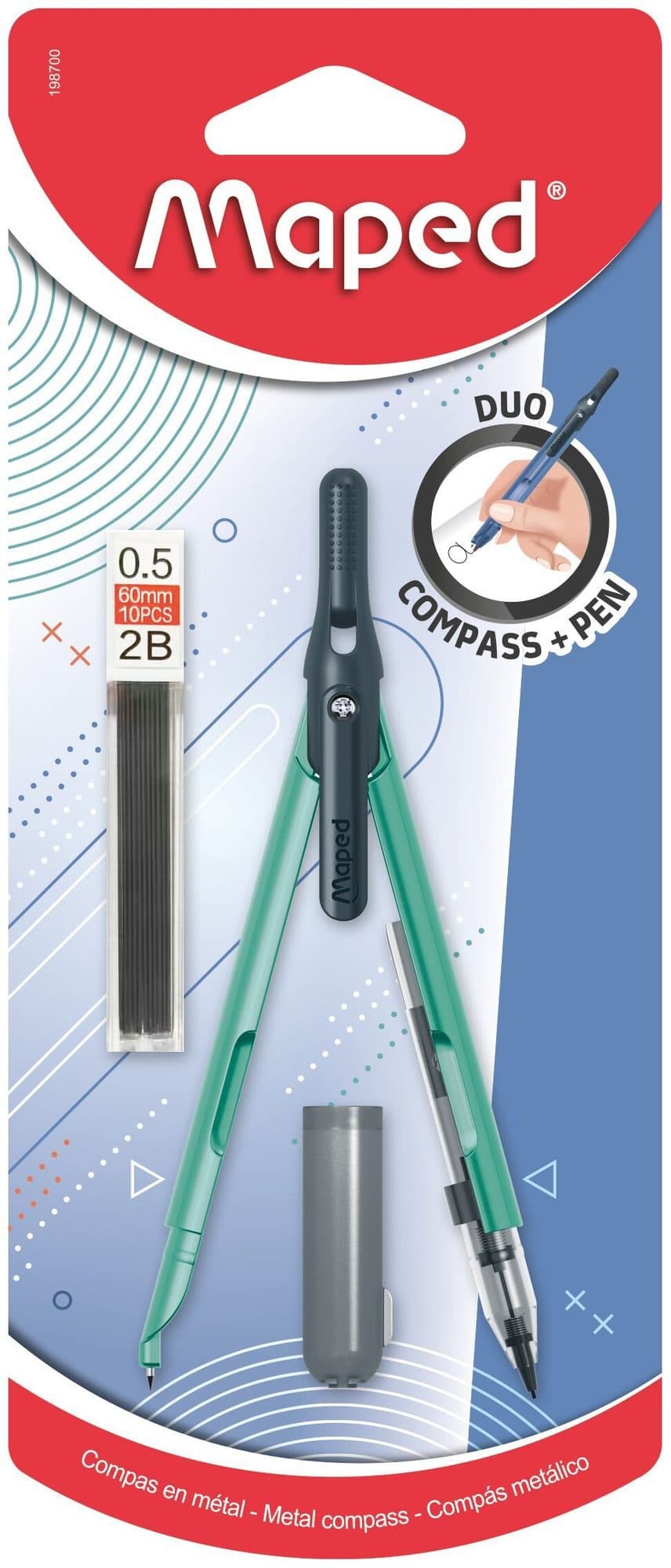 Penpasser Maped 3-delig assorti