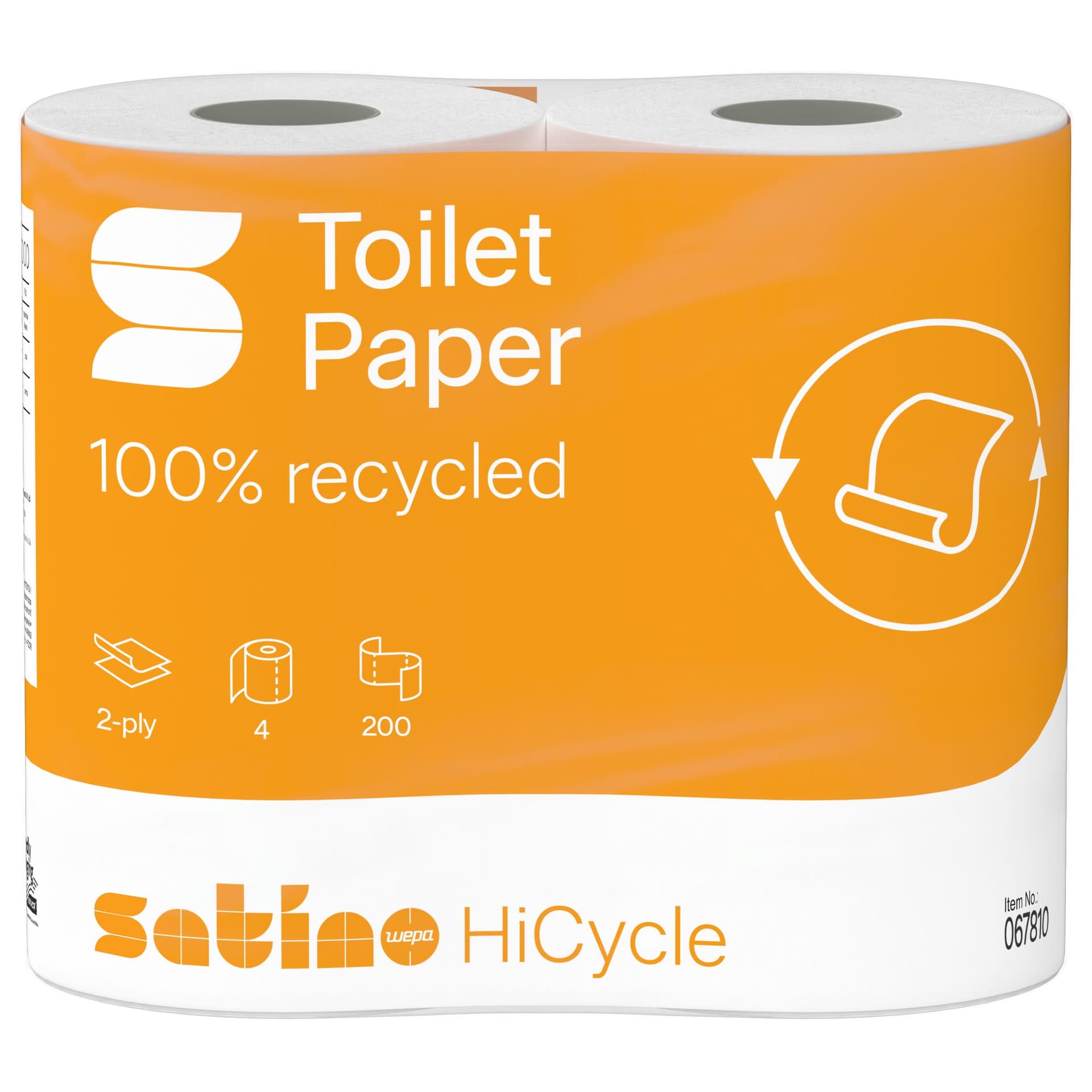 Toiletpapier Satino MT1 HiCycle 2-laags 4x200 vel wit 067810 2