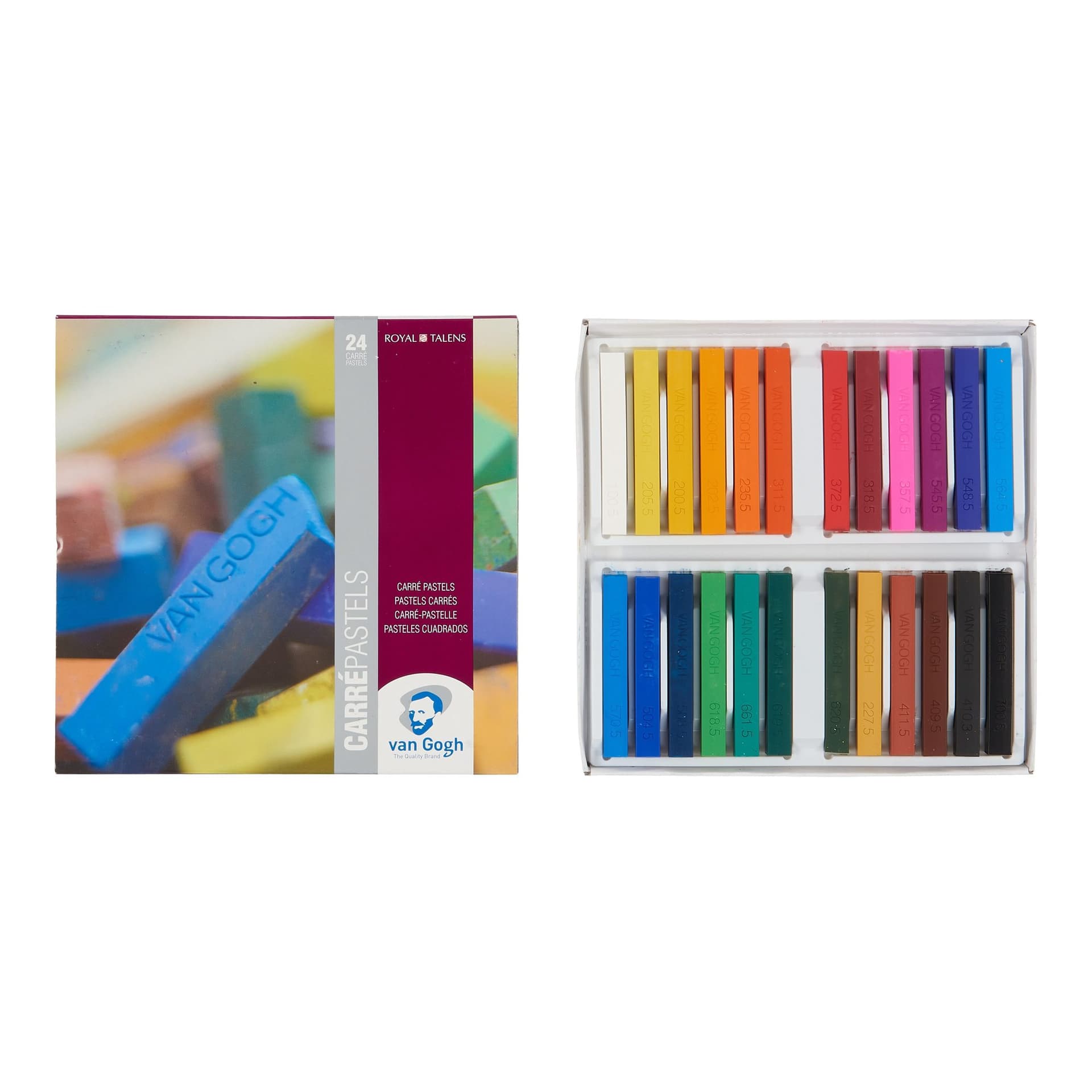 Pastelkrijt Talens Van Gogh Carré basisset à 24 kleuren 2