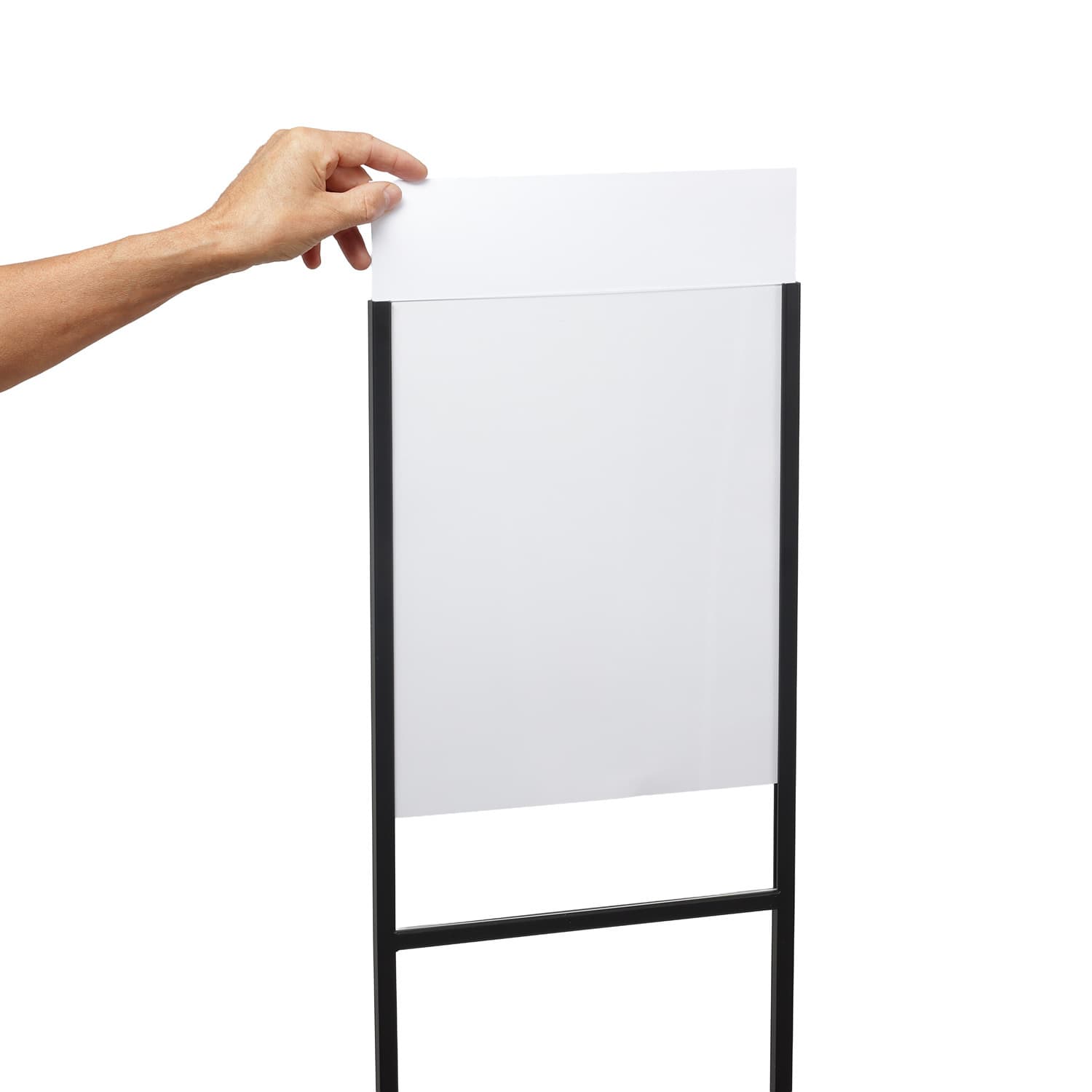 Infostandaard Europel metaal met acryl bord A3 zwart 3