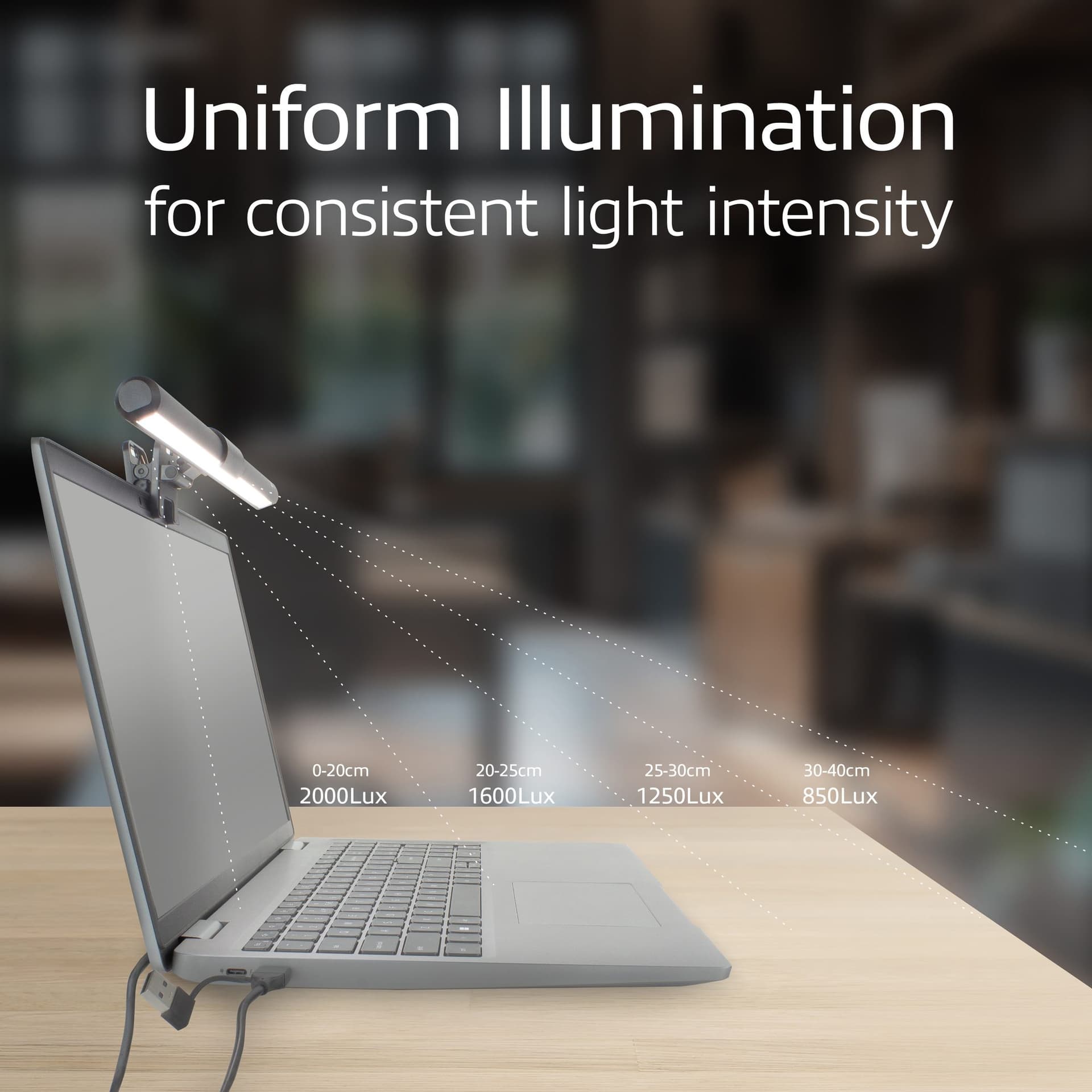 Laptoplamp ACT Clip-on led dimbaar USB 3