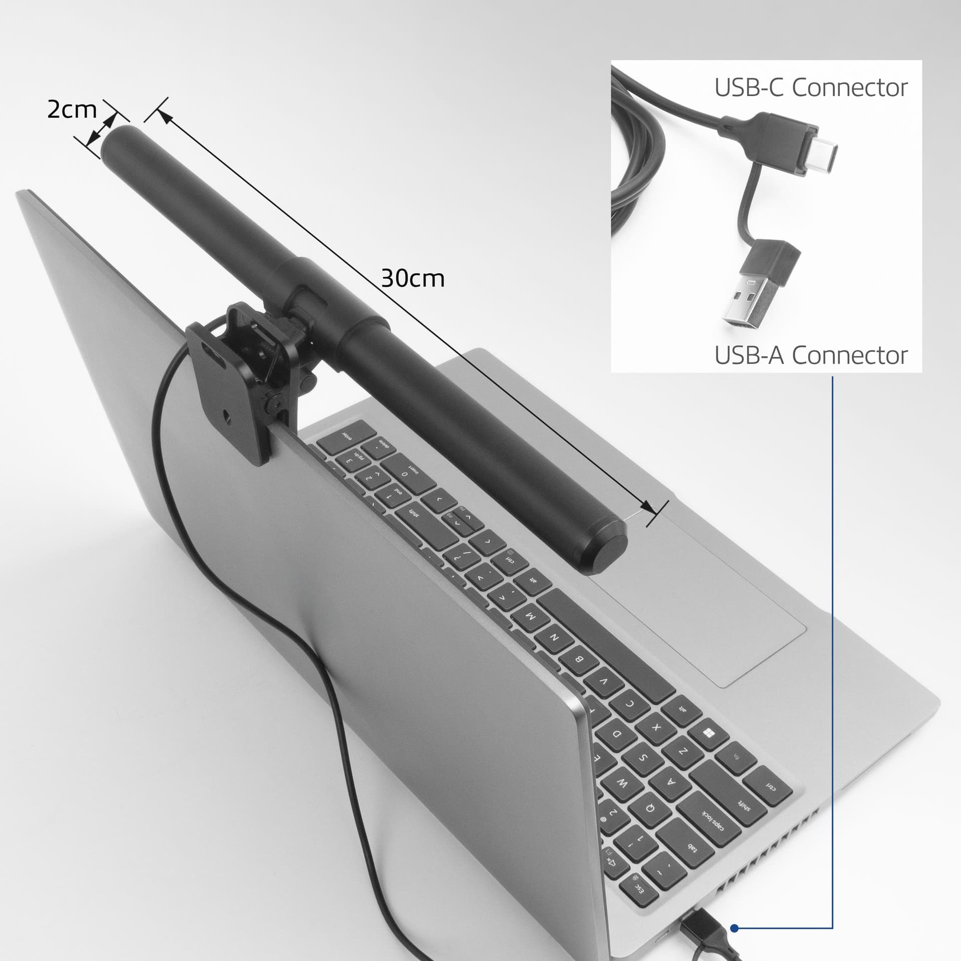 Laptoplamp ACT Clip-on led dimbaar USB 4
