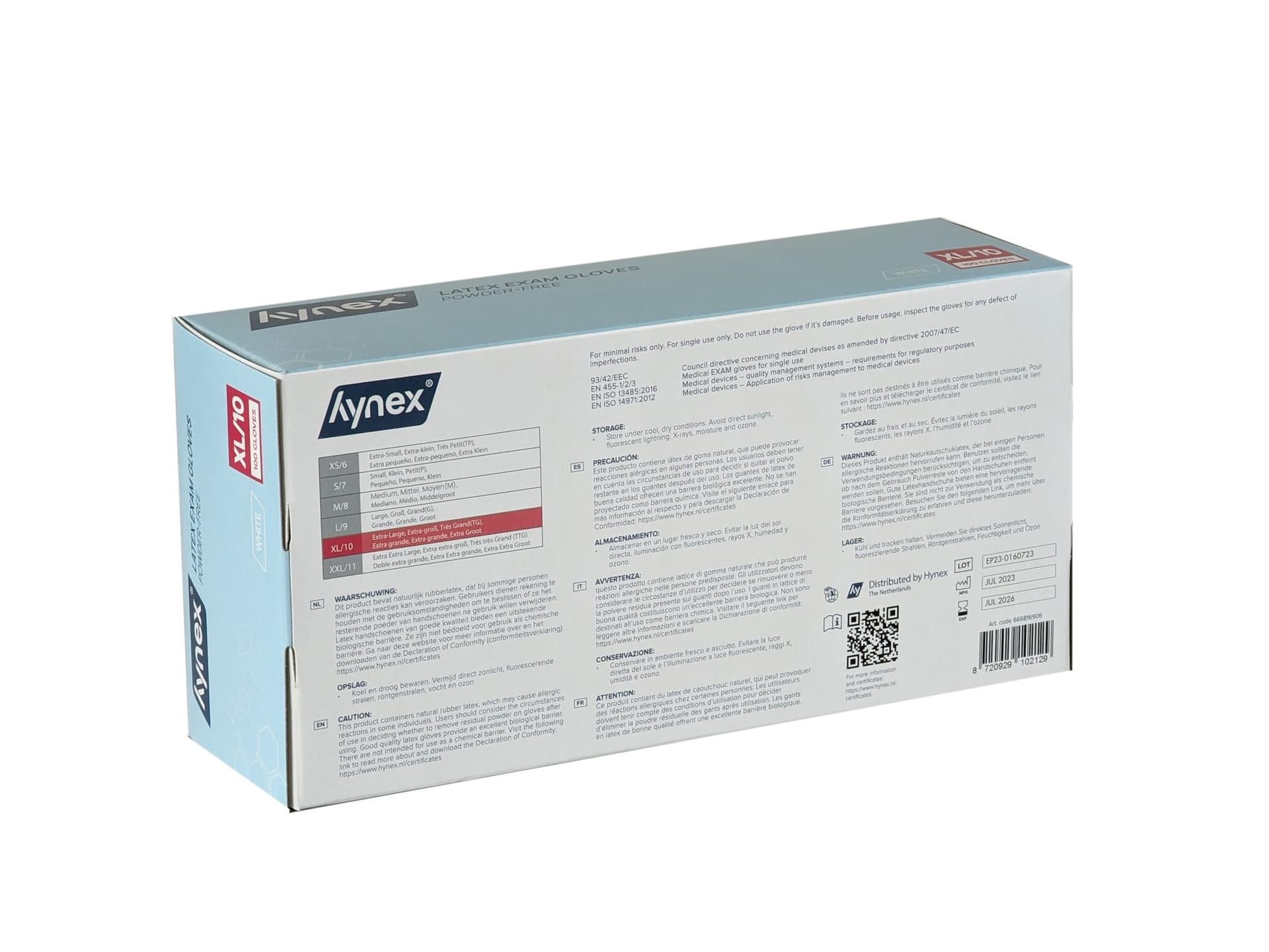 Handschoen Hynex latex XL wit 5gr 100 stuks 2