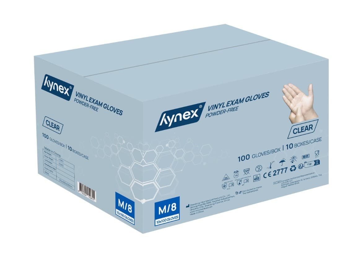 Handschoen Hynex vinyl M transparant 4.5gr 100 stuks 4