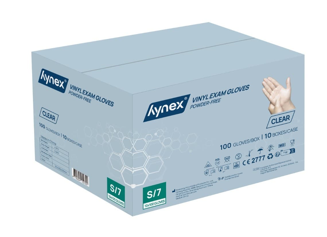 Handschoen Hynex vinyl S transparant 4.5gr 100 stuks 4