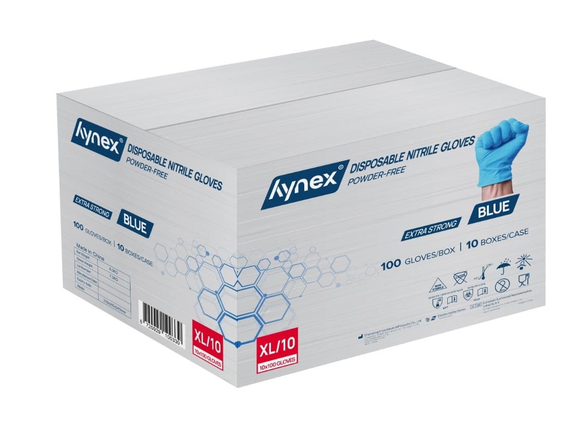 Handschoen Hynex nitril XL blauw 5gr extra sterk 100 stuks 4
