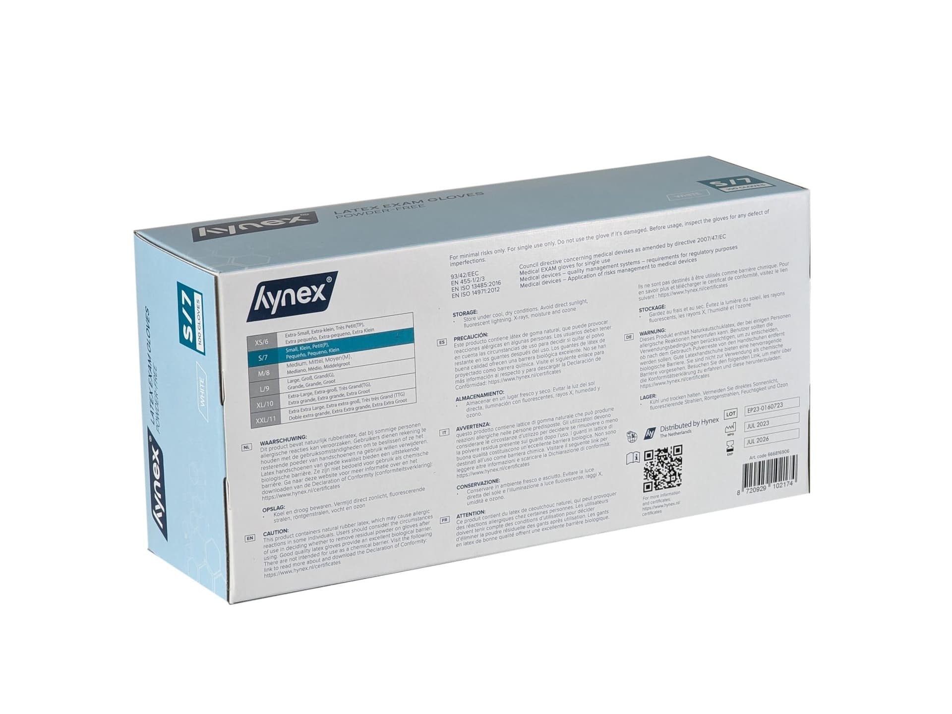 Handschoen Hynex latex S wit 5gr 100 stuks 2