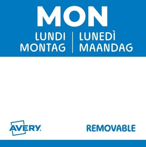 Etiket Avery HACCP maandag-blauw 25x25mm 1000 stuks 2