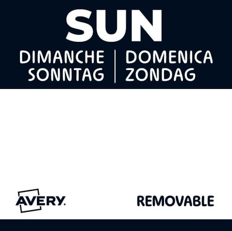 Etiket Avery HACCP zondag-zwart 25x25mm 1000 stuks 2