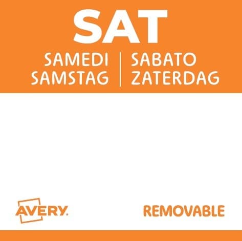 Etiket Avery HACCP zaterdag-oranje 25x25mm 1000 stuks 2