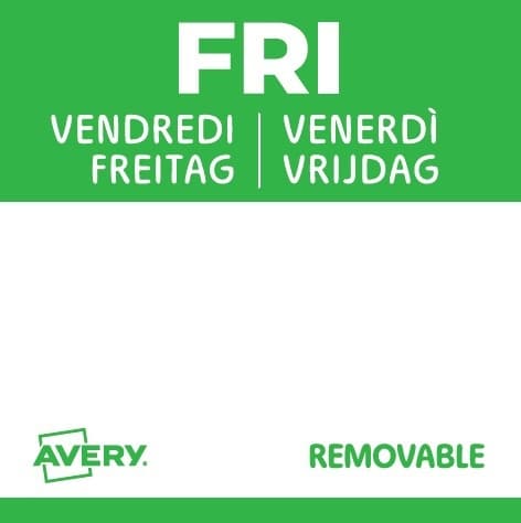 Etiket Avery HACCP vrijdag-groen 25x25mm 1000 stuks 2