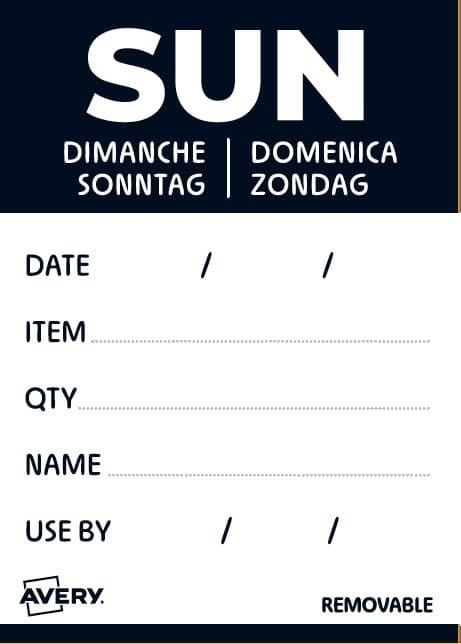 Etiket Avery HACCP zondag-zwart 40x56mm 500 stuks 2
