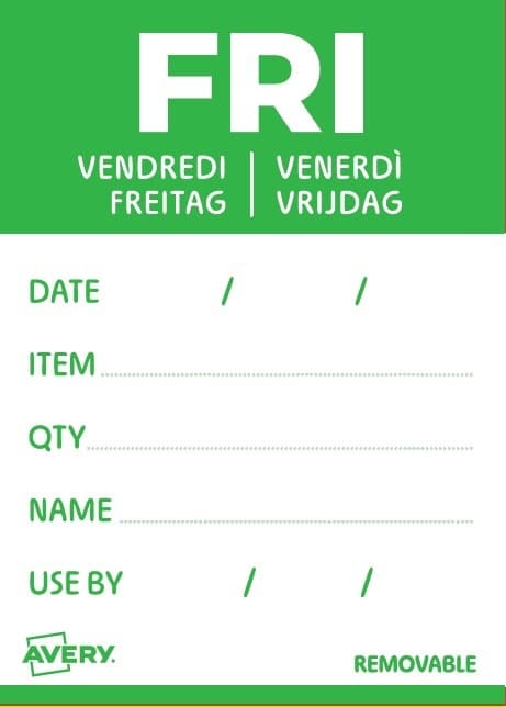 Etiket Avery HACCP vrijdag-groen 40x56mm 500 stuks 2