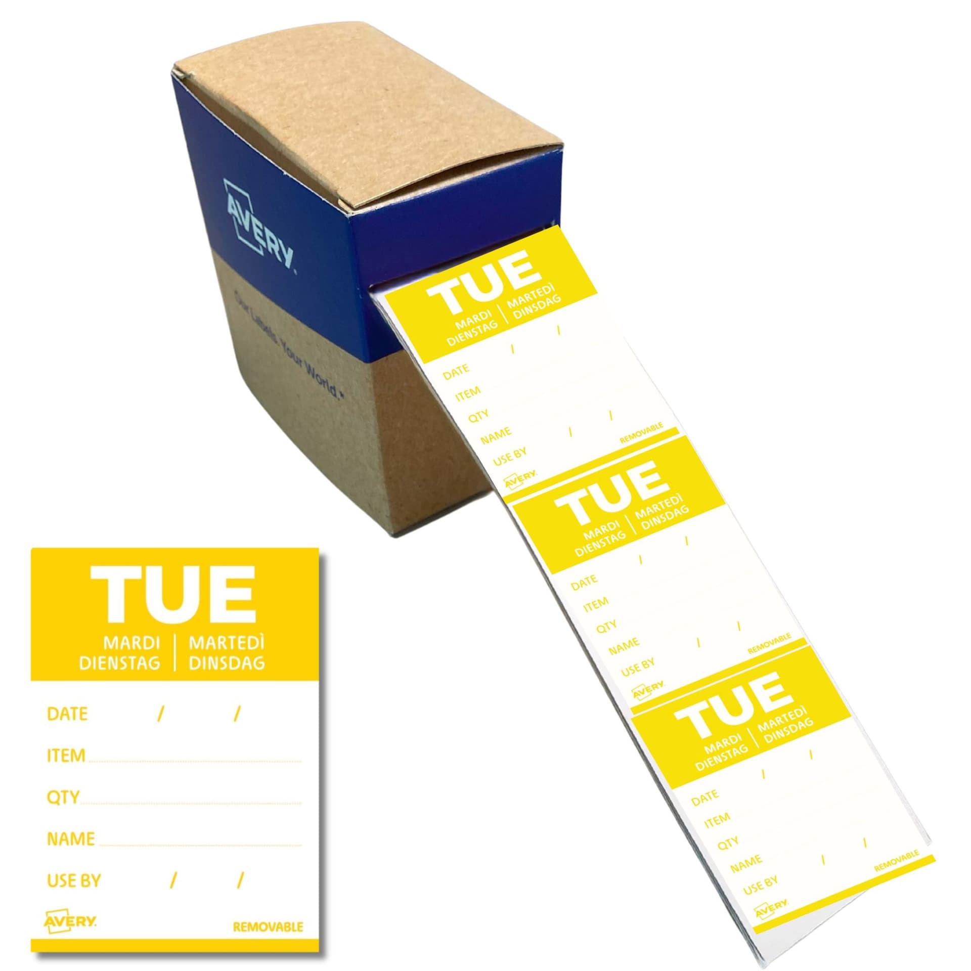 Etiket Avery HACCP dinsdag-geel 40x56mm 500 stuks