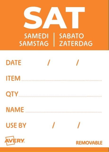 Etiket Avery HACCP zaterdag-oranje 40x56mm 500 stuks 2