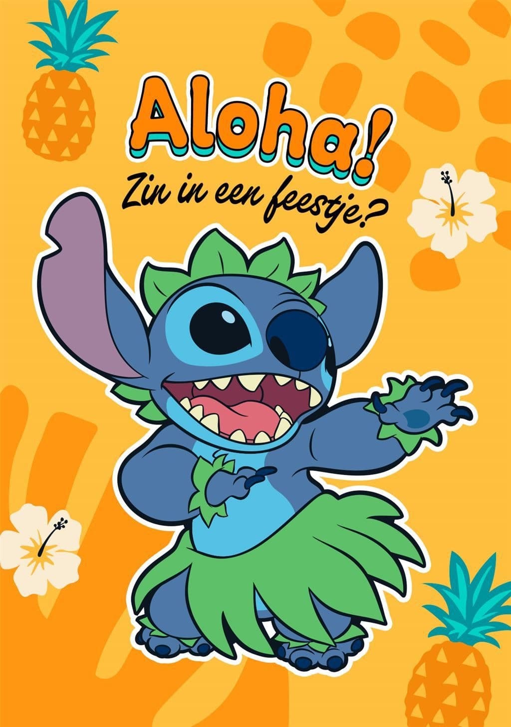 Wenskaart Hallmark uitnodiging Disney Stitch pak à 6 stuks