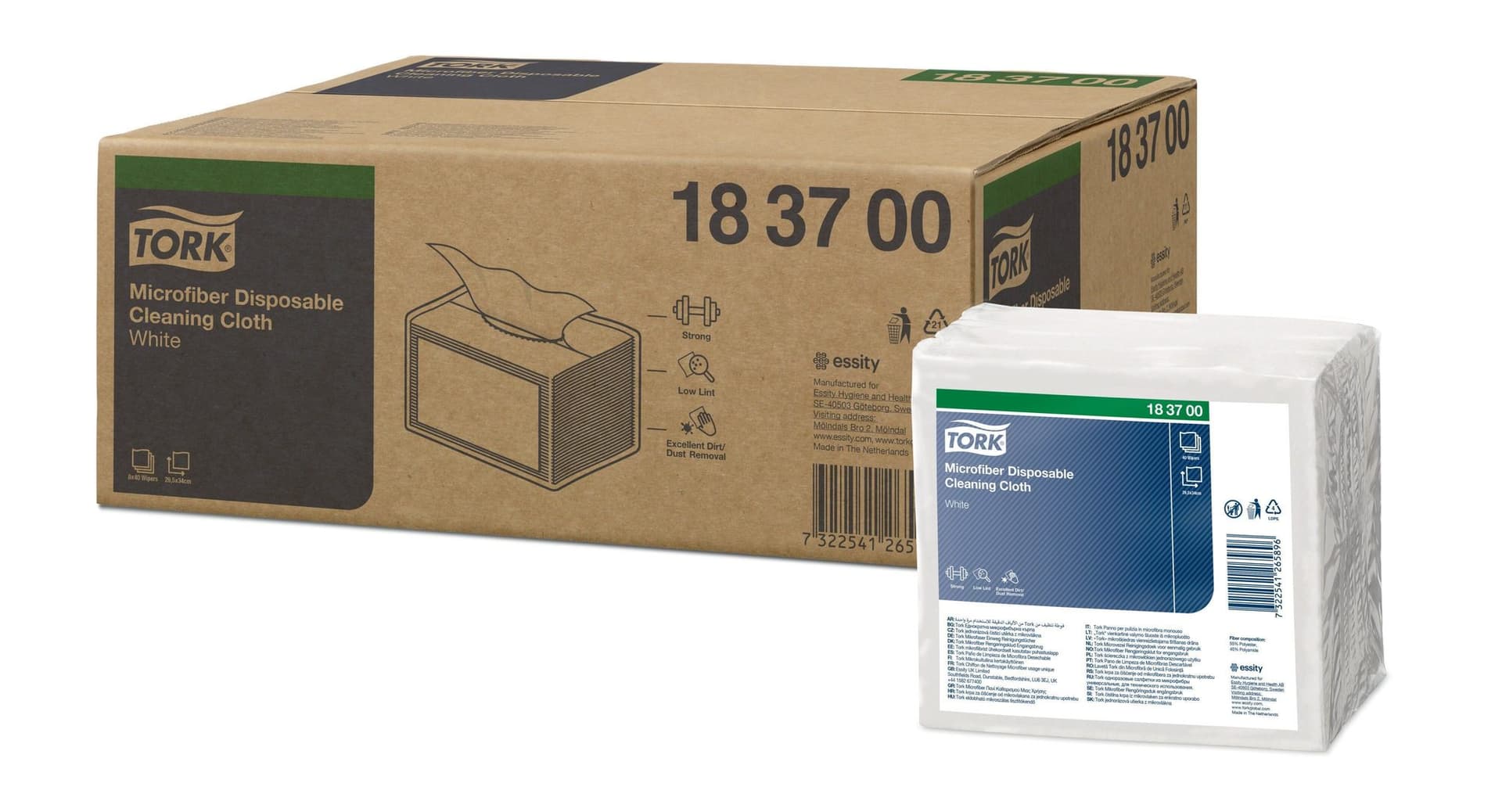 Microvezeldoek Tork Premium disposable 40 vel wit 183700 3