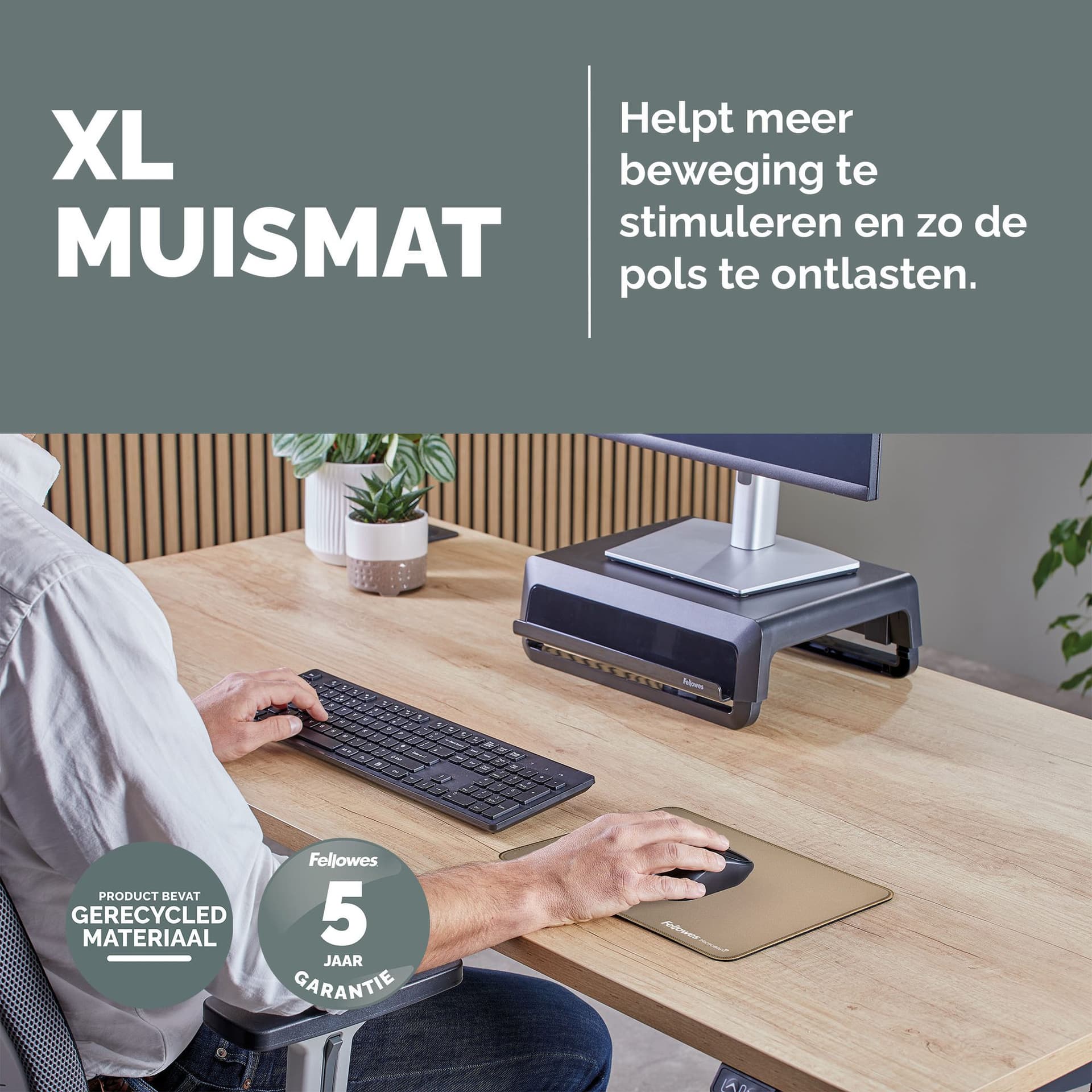 Muismat Fellowes Breyta XL zand 2
