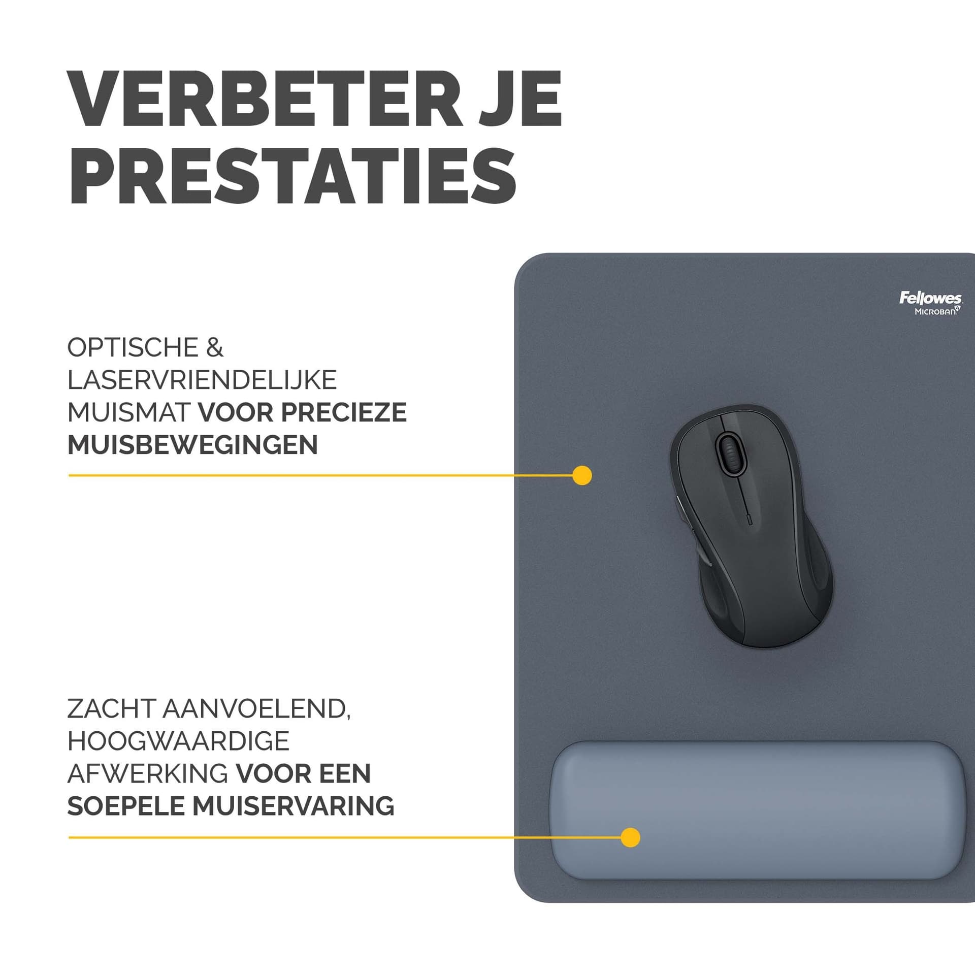 Muismat met polssteun Fellowes Breyta XL blauw 3