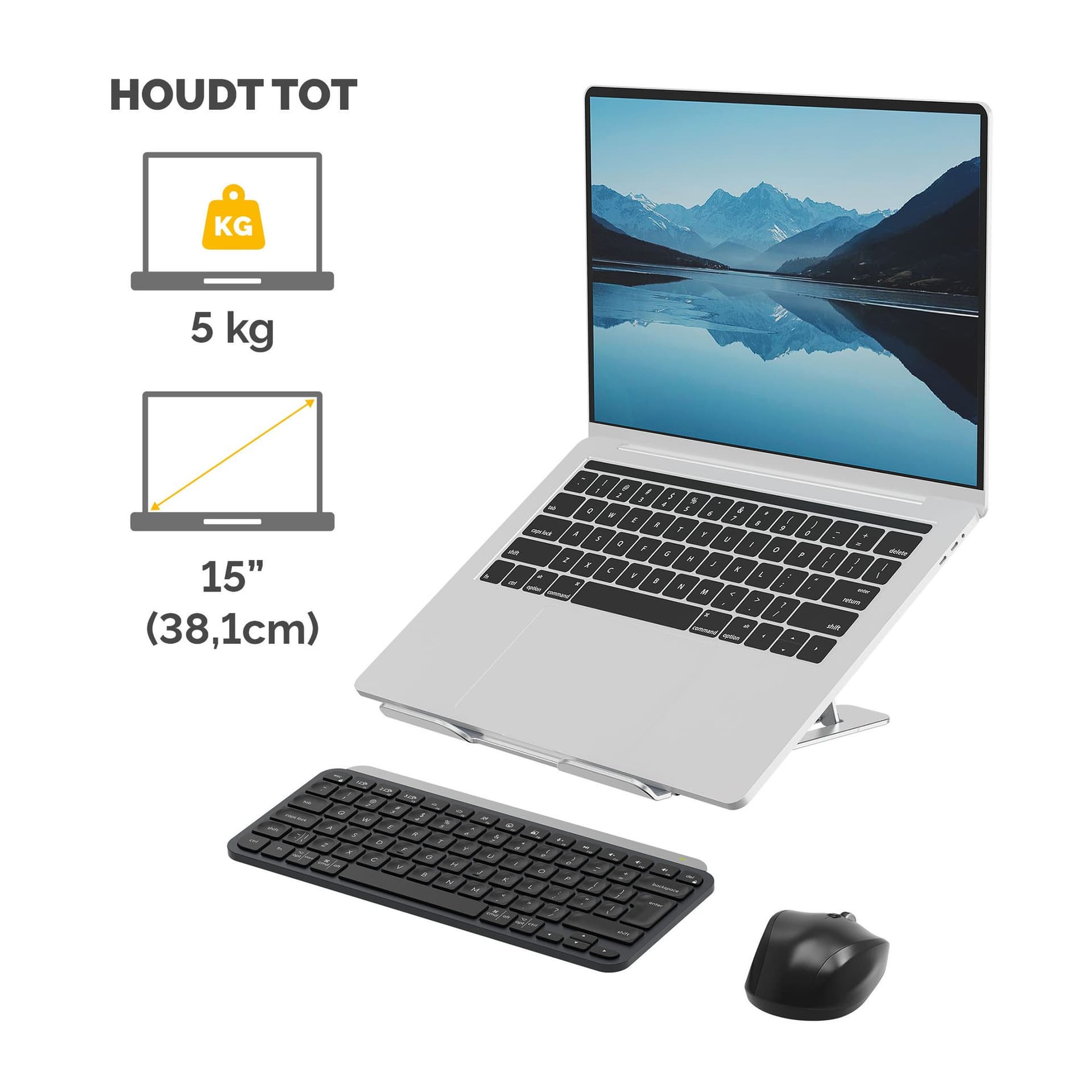 Laptopstandaard Fellowes Alumia zilver 2
