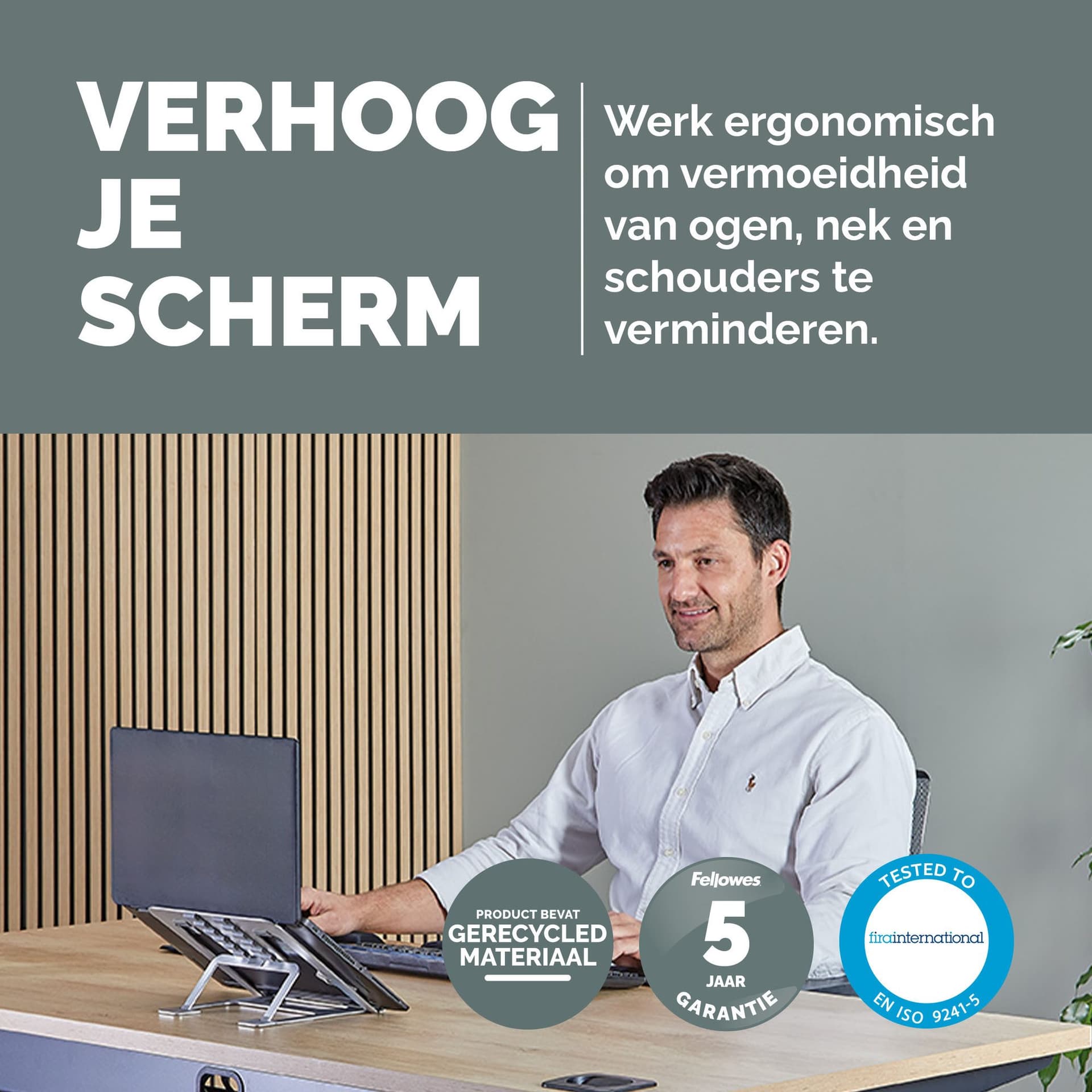 Laptopstandaard Fellowes Alumia zilver 3