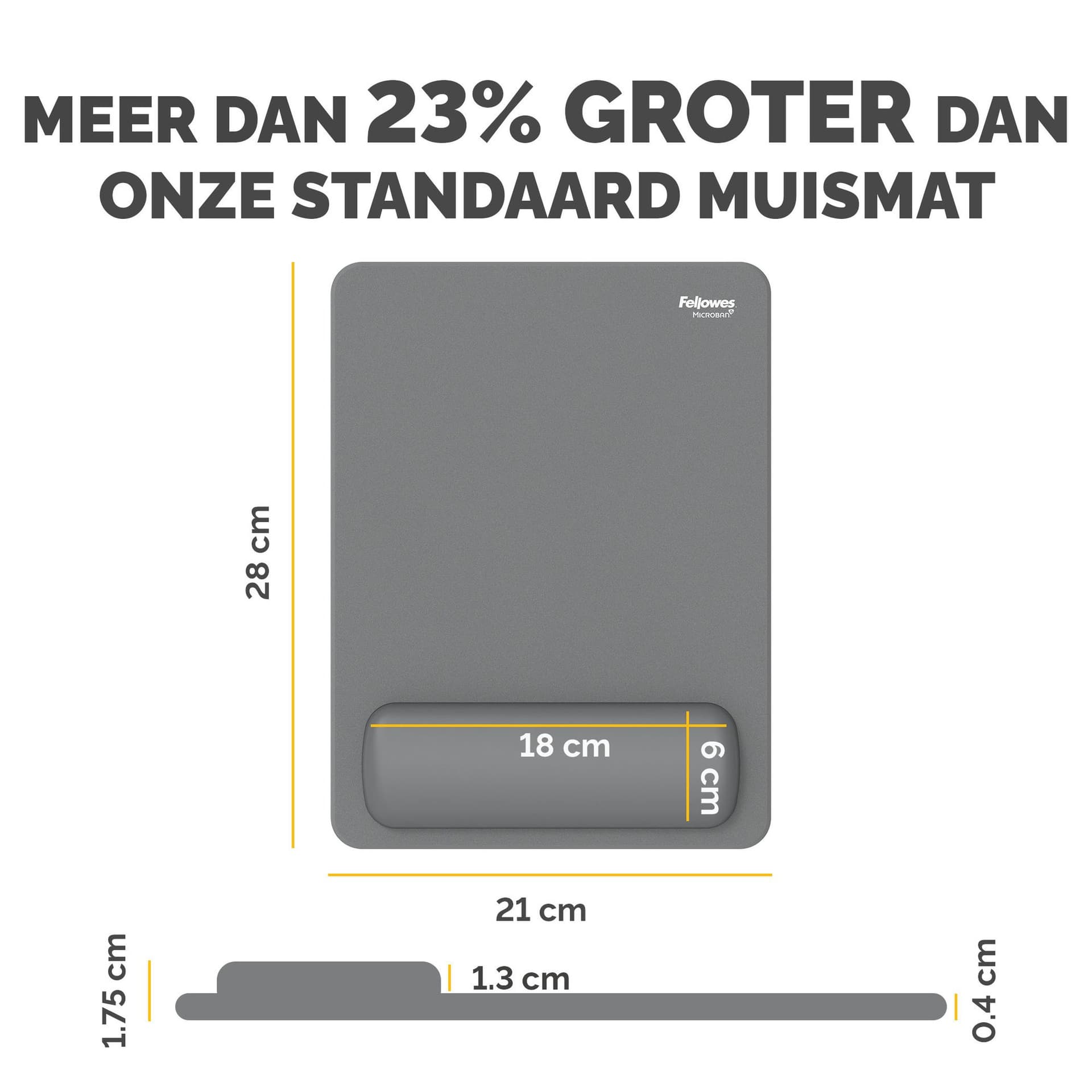 Muismat met polssteun Fellowes Breyta XL grijs 2