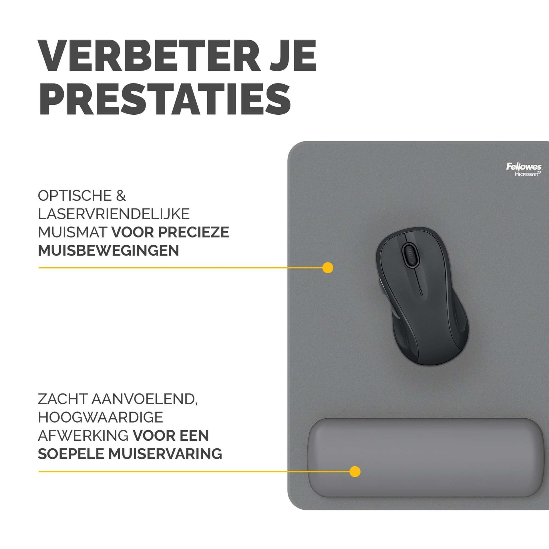 Muismat met polssteun Fellowes Breyta XL grijs 3