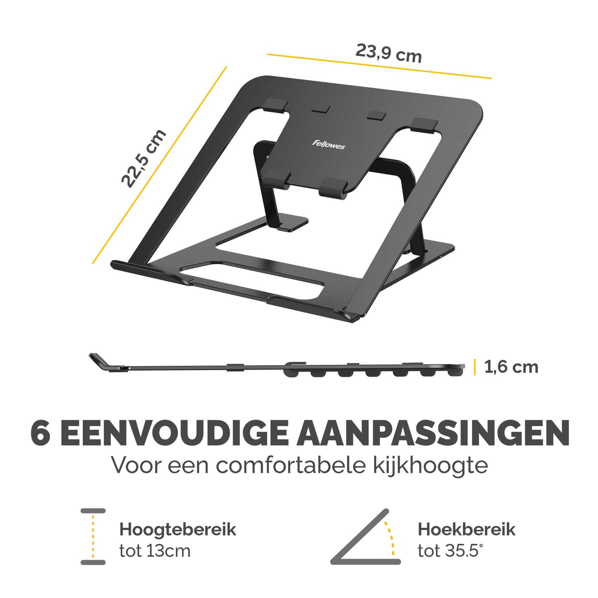 Laptopstandaard Fellowes Alumia zwart 5