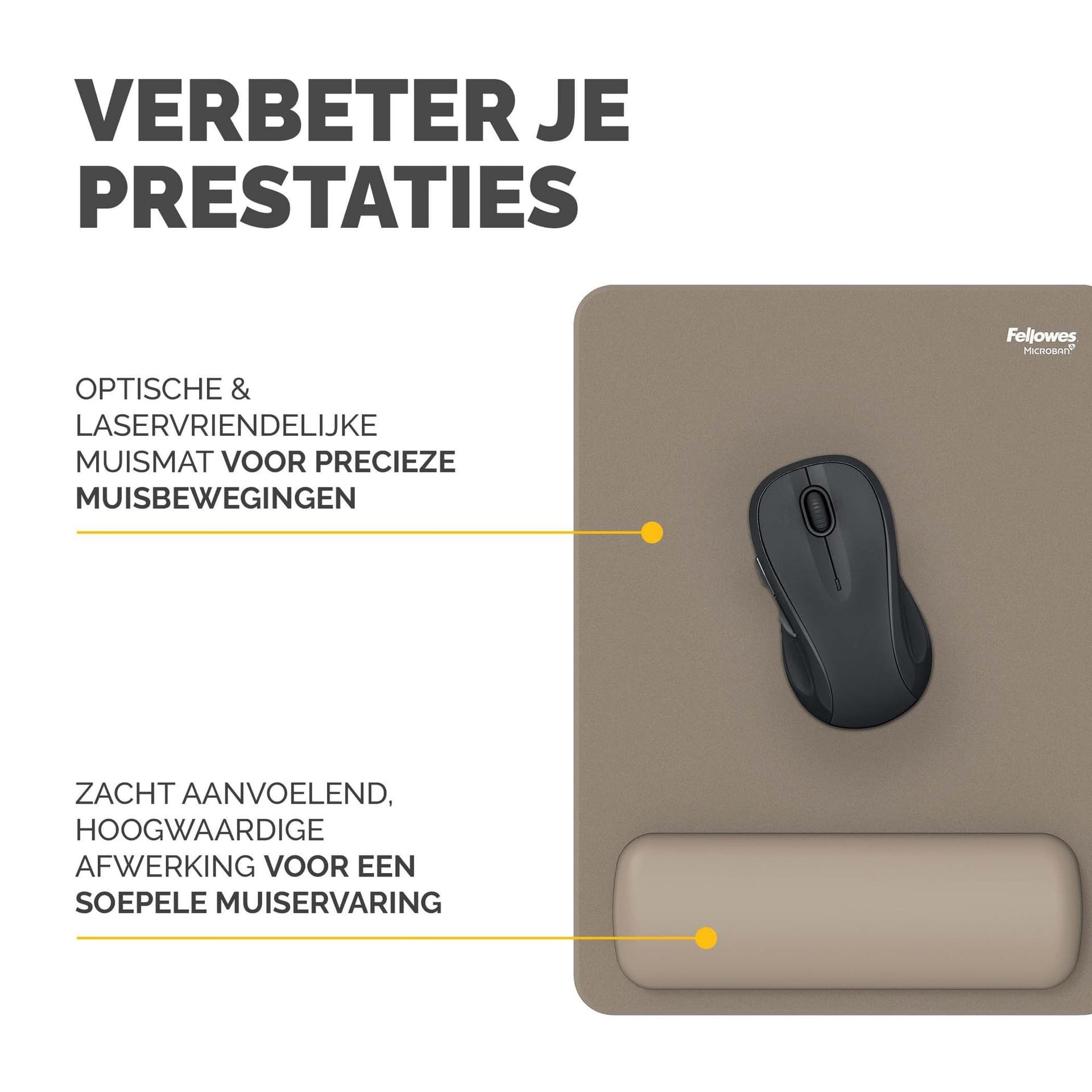 Muismat met polssteun Fellowes Breyta XL zand 3