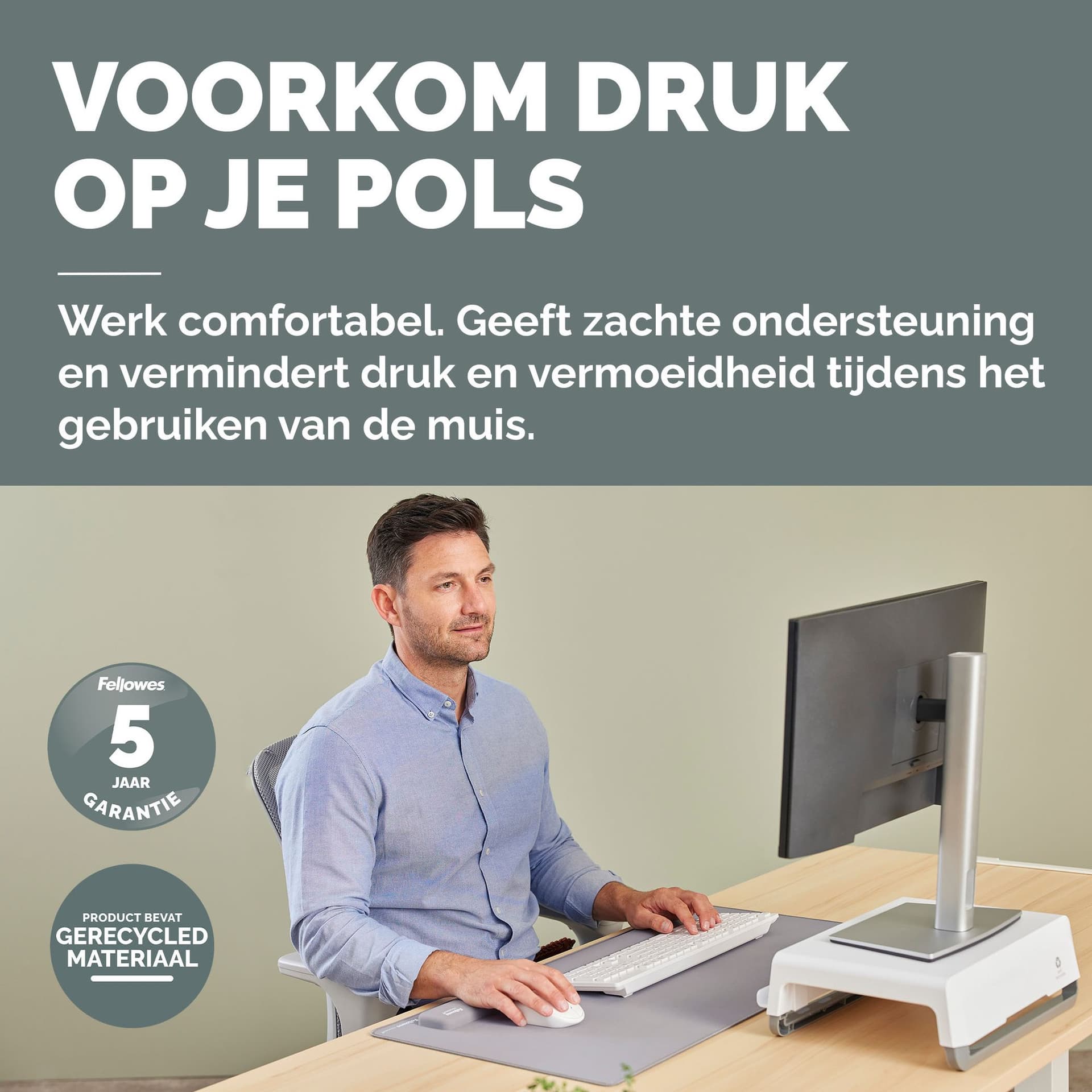 Polssteun Fellowes Breyta palm grijs 4