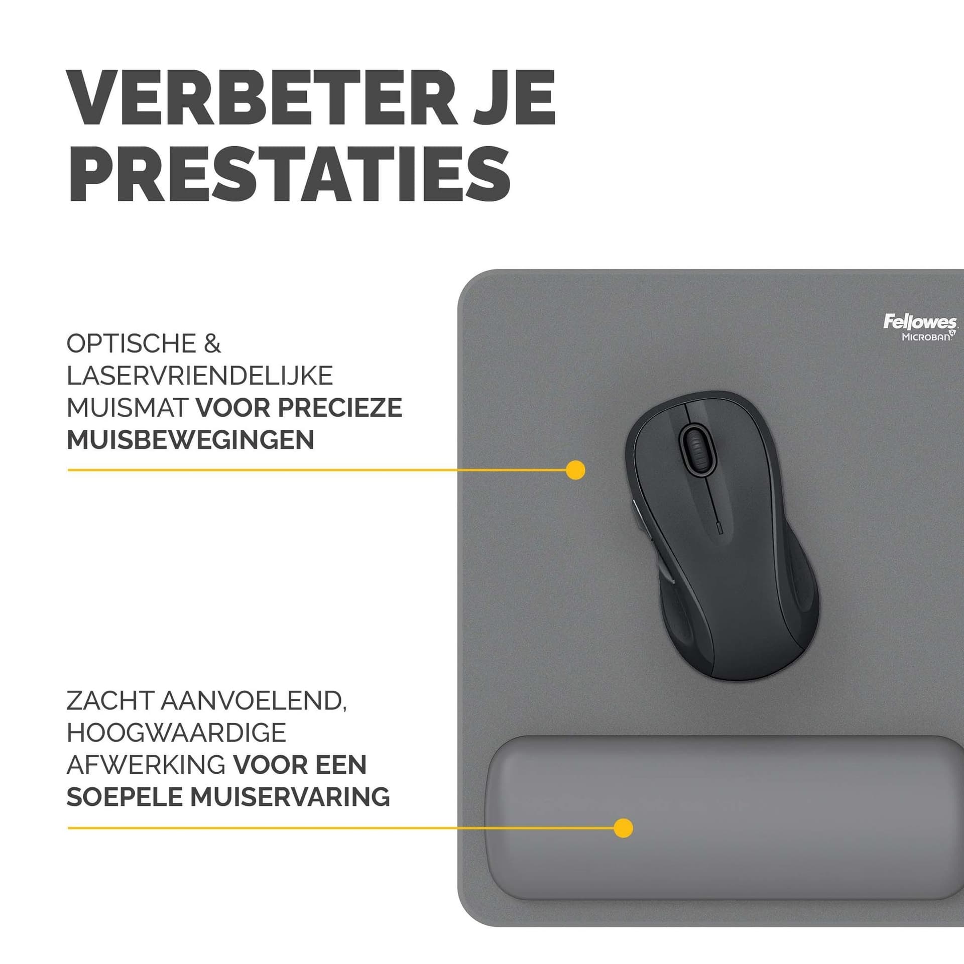 Muismat met polssteun Fellowes Breyta grijs 3