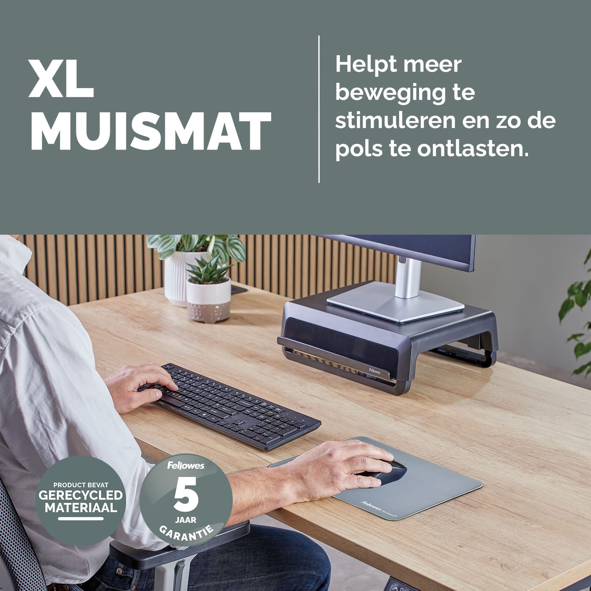 Muismat Fellowes Breyta XL blauw 2