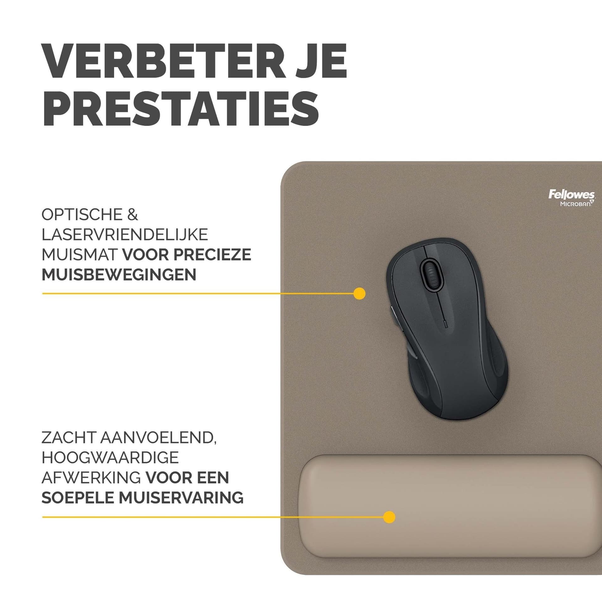 Muismat met polssteun Fellowes Breyta zand 3